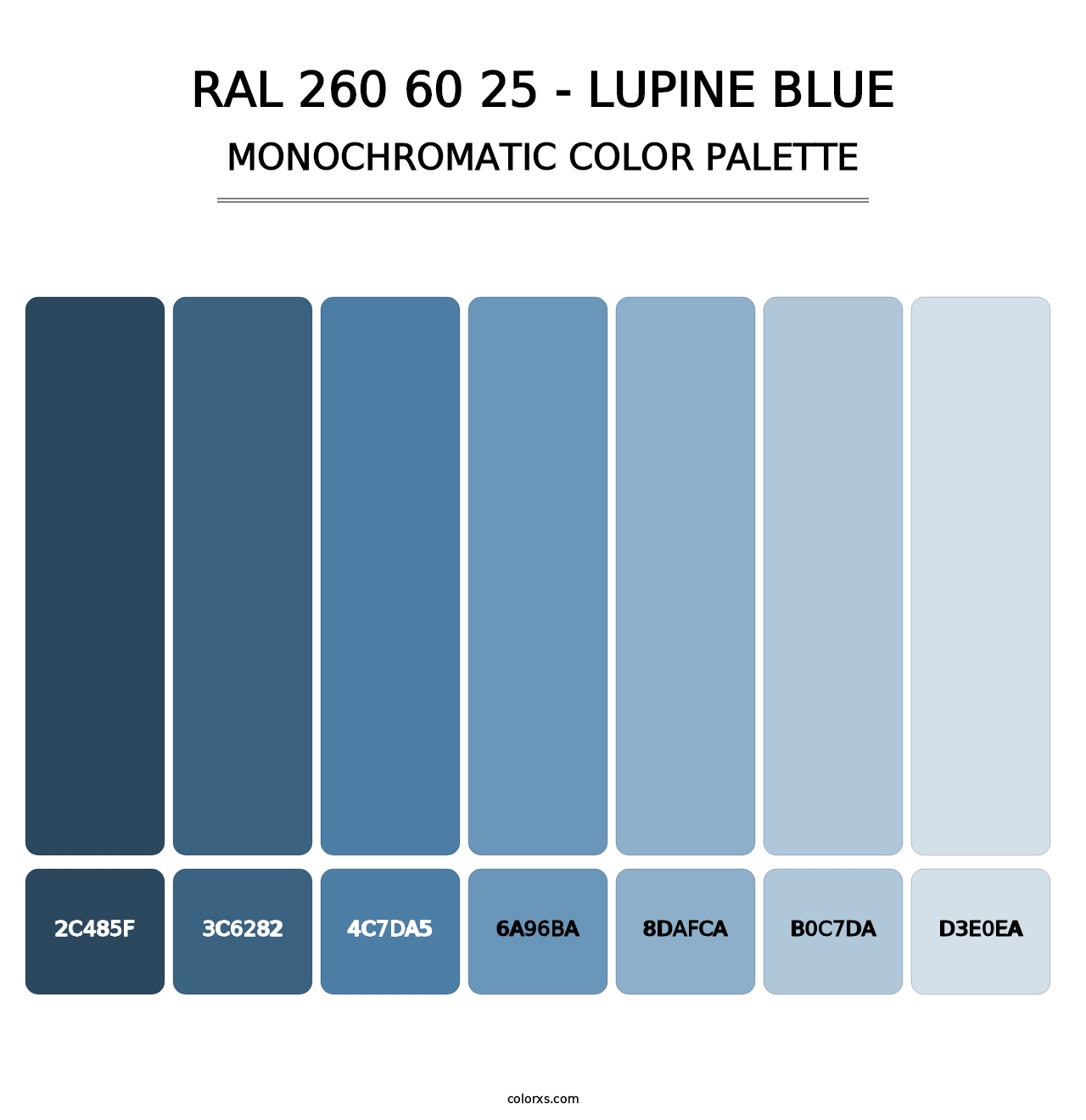 RAL 260 60 25 - Lupine Blue - Monochromatic Color Palette