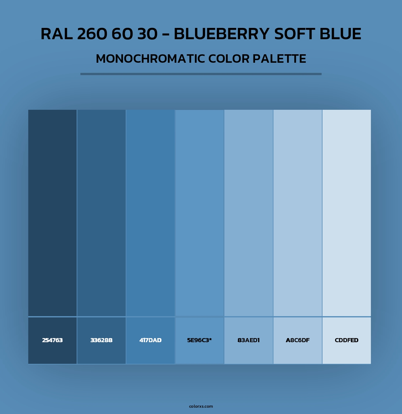 RAL 260 60 30 - Blueberry Soft Blue - Monochromatic Color Palette
