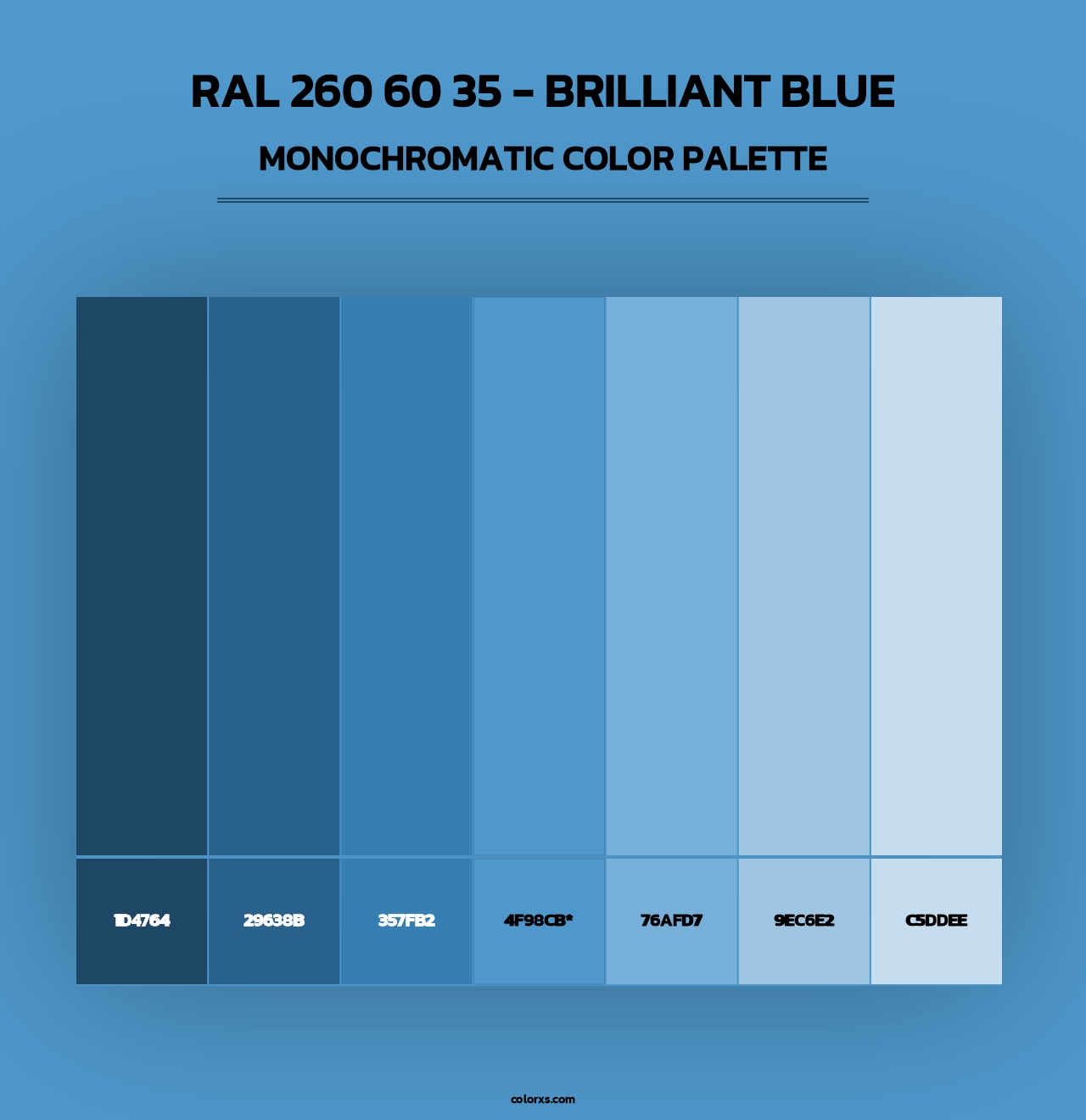 RAL 260 60 35 - Brilliant Blue - Monochromatic Color Palette