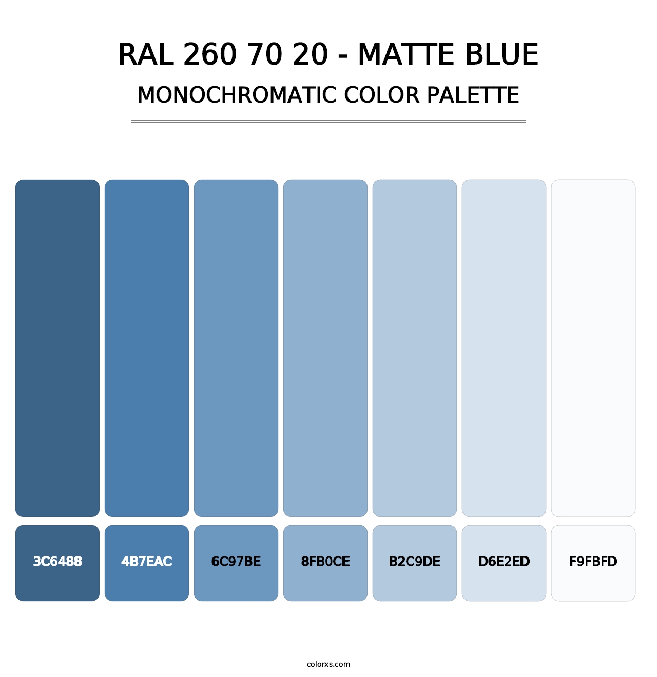 RAL 260 70 20 - Matte Blue - Monochromatic Color Palette