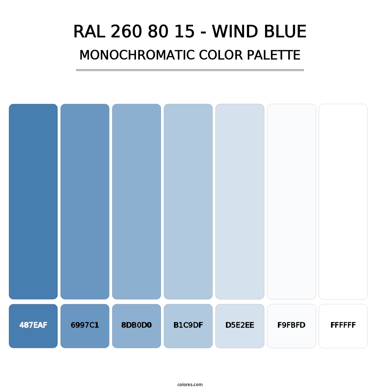 RAL 260 80 15 - Wind Blue - Monochromatic Color Palette