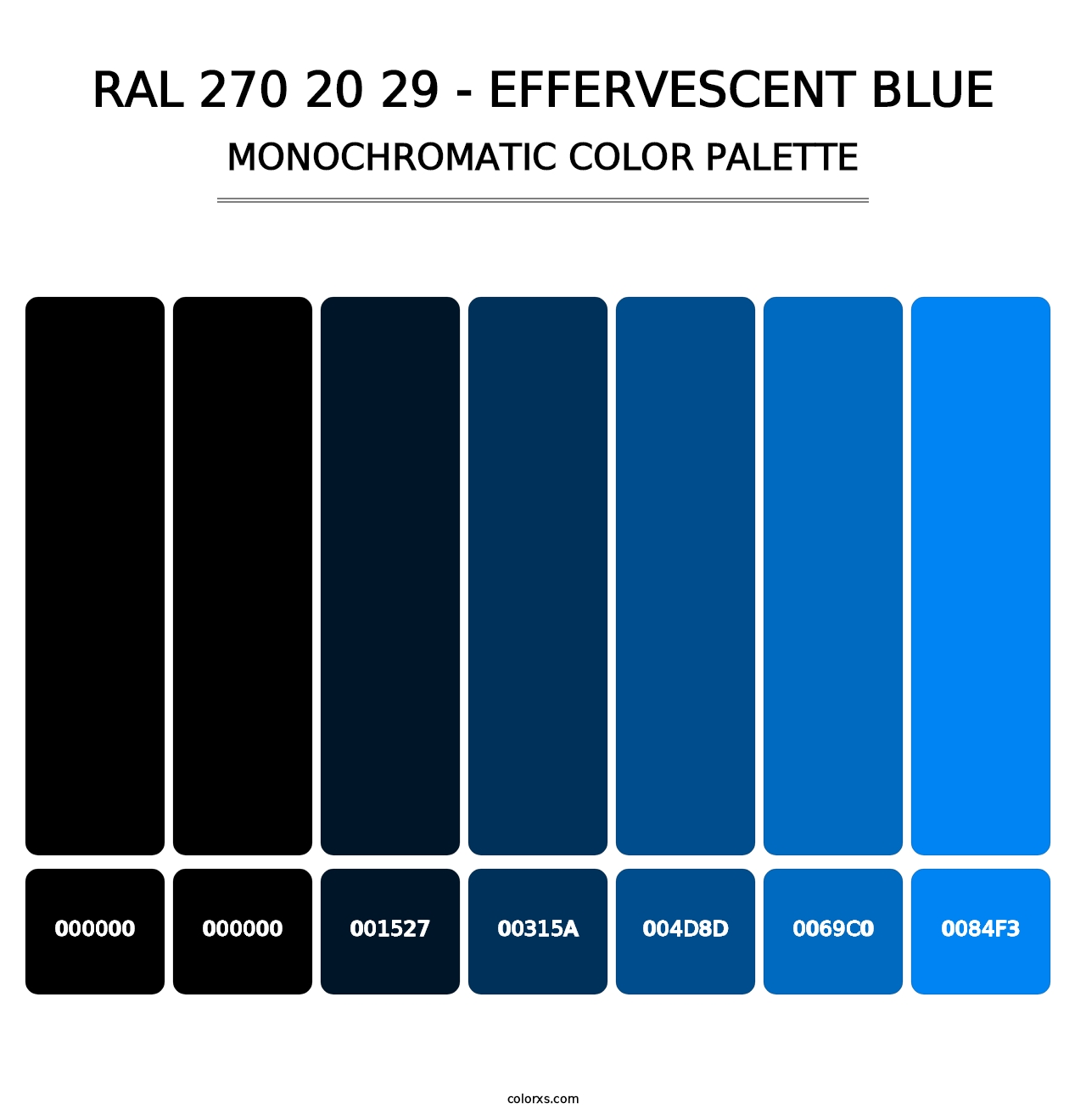 RAL 270 20 29 - Effervescent Blue - Monochromatic Color Palette