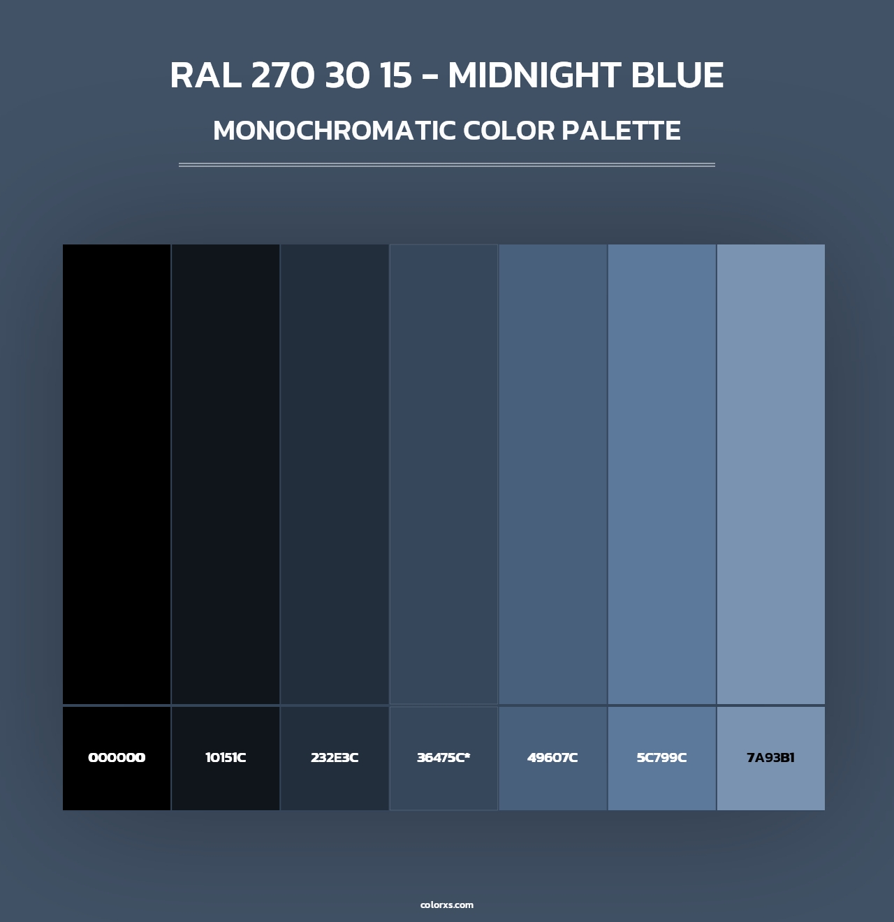 RAL 270 30 15 - Midnight Blue - Monochromatic Color Palette