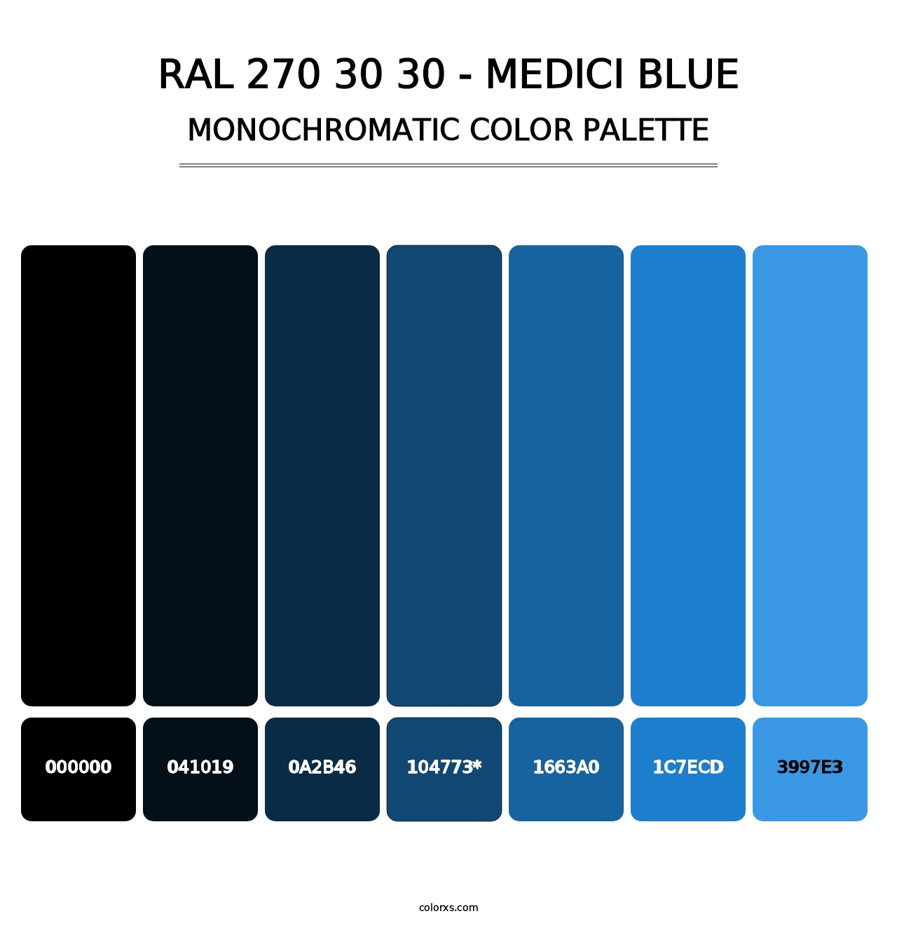 RAL 270 30 30 - Medici Blue - Monochromatic Color Palette