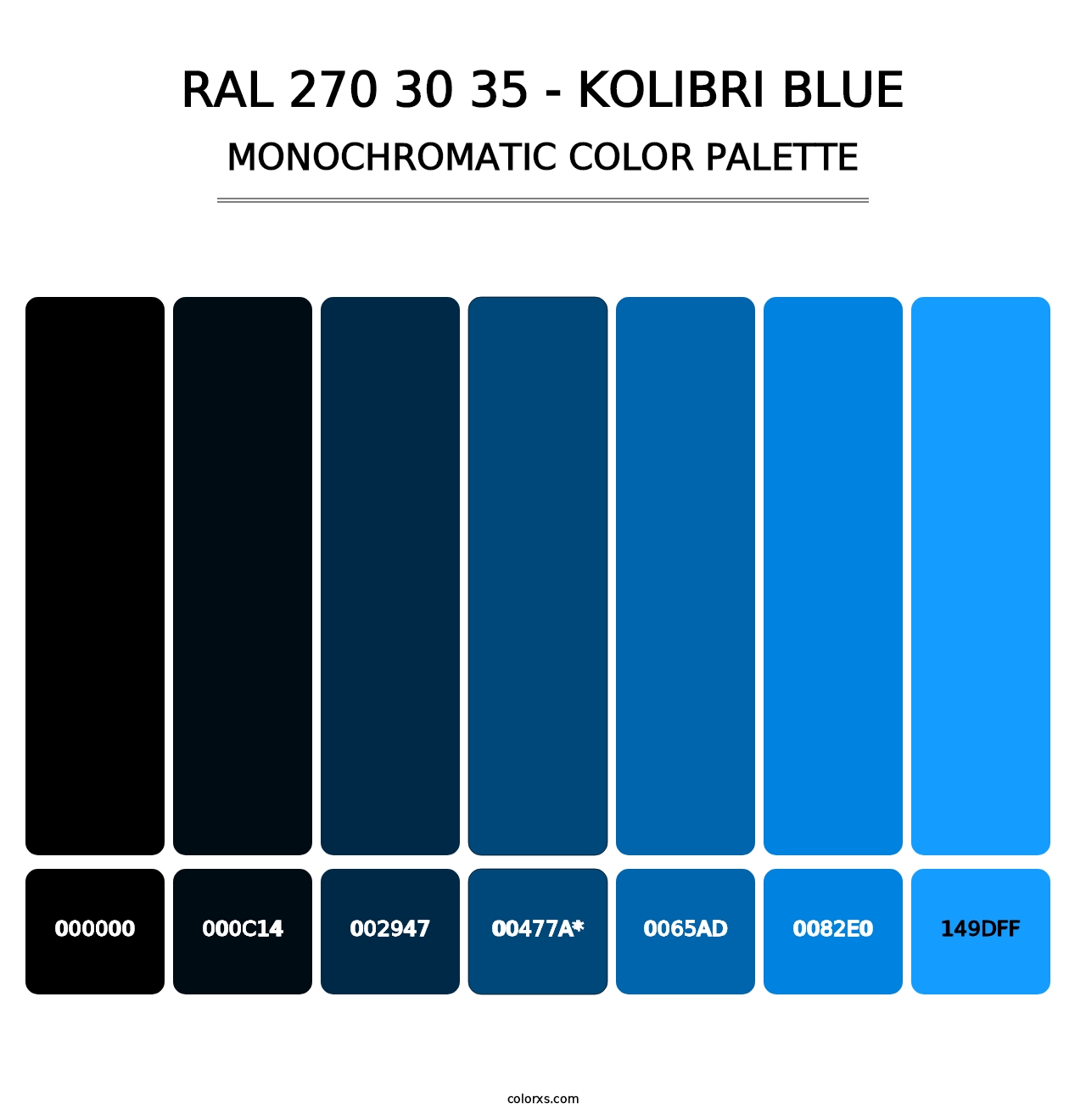 RAL 270 30 35 - Kolibri Blue - Monochromatic Color Palette