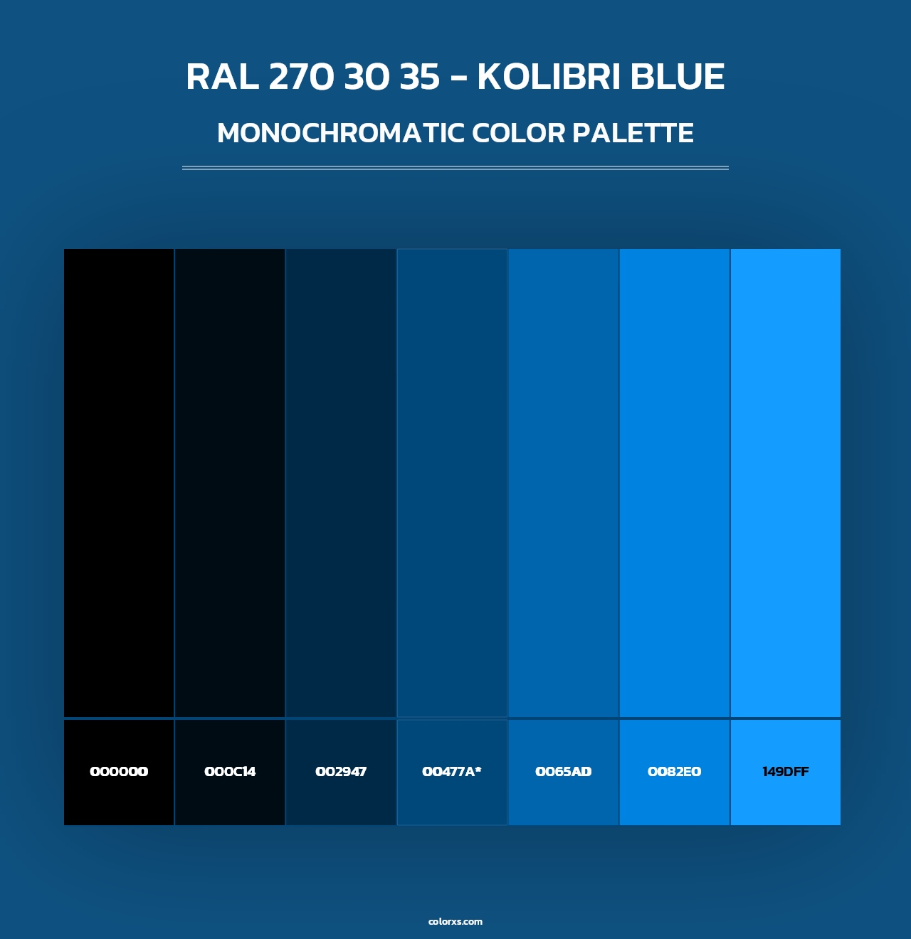 RAL 270 30 35 - Kolibri Blue - Monochromatic Color Palette