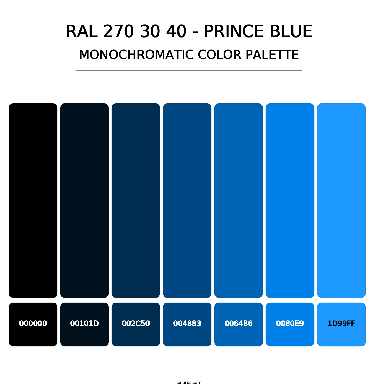 RAL 270 30 40 - Prince Blue - Monochromatic Color Palette