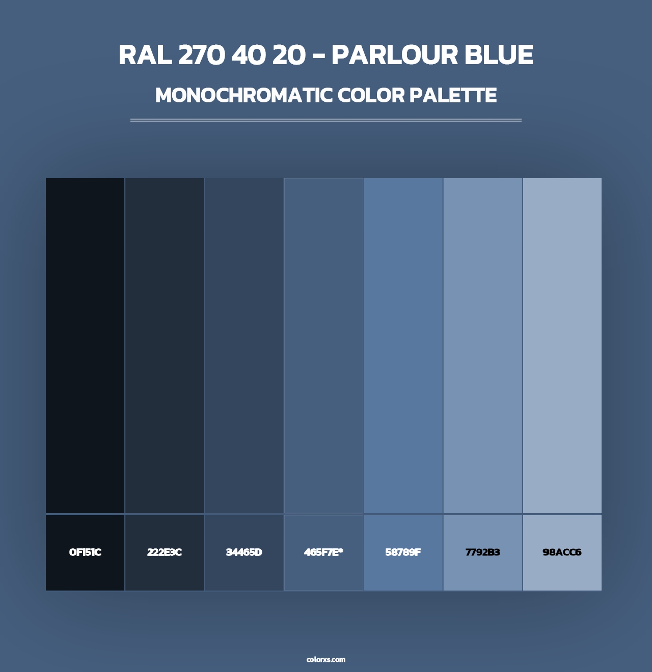 RAL 270 40 20 - Parlour Blue - Monochromatic Color Palette
