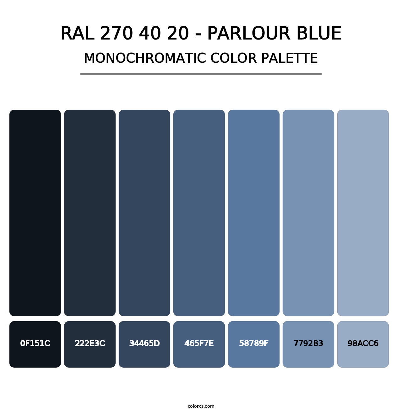 RAL 270 40 20 - Parlour Blue - Monochromatic Color Palette