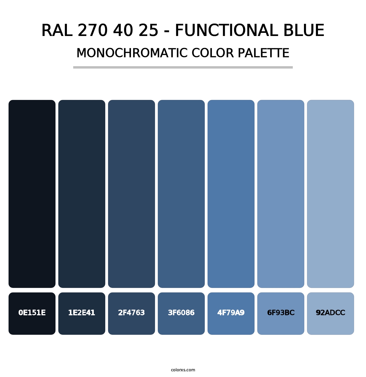 RAL 270 40 25 - Functional Blue - Monochromatic Color Palette