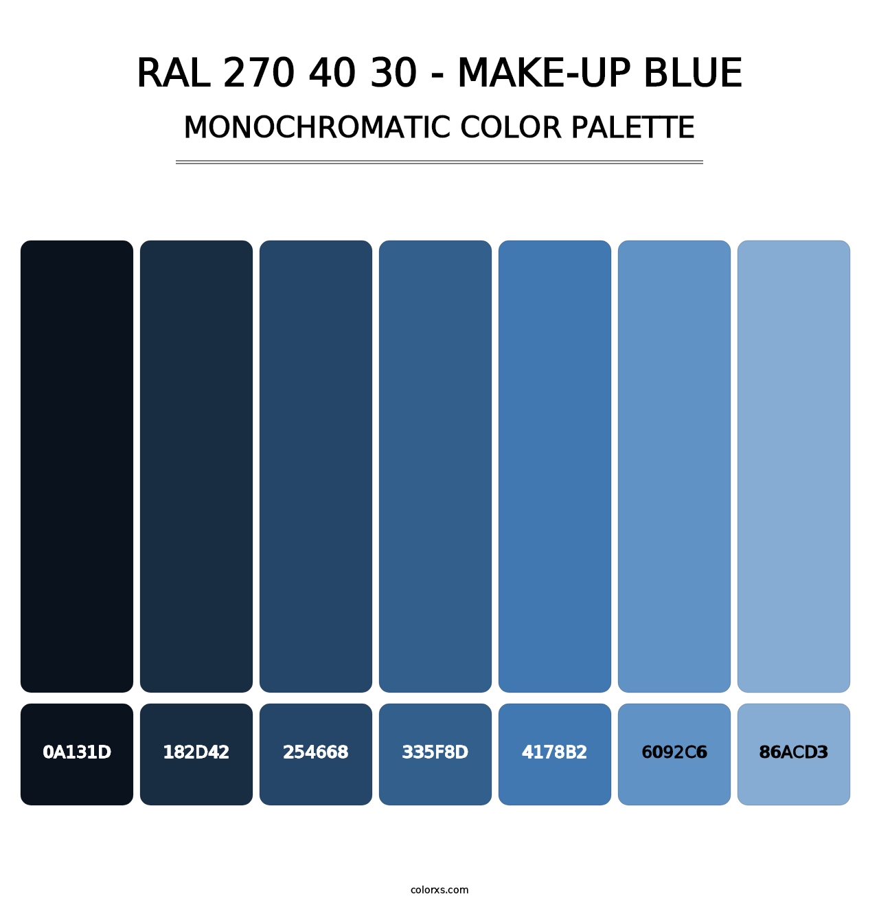 RAL 270 40 30 - Make-Up Blue - Monochromatic Color Palette