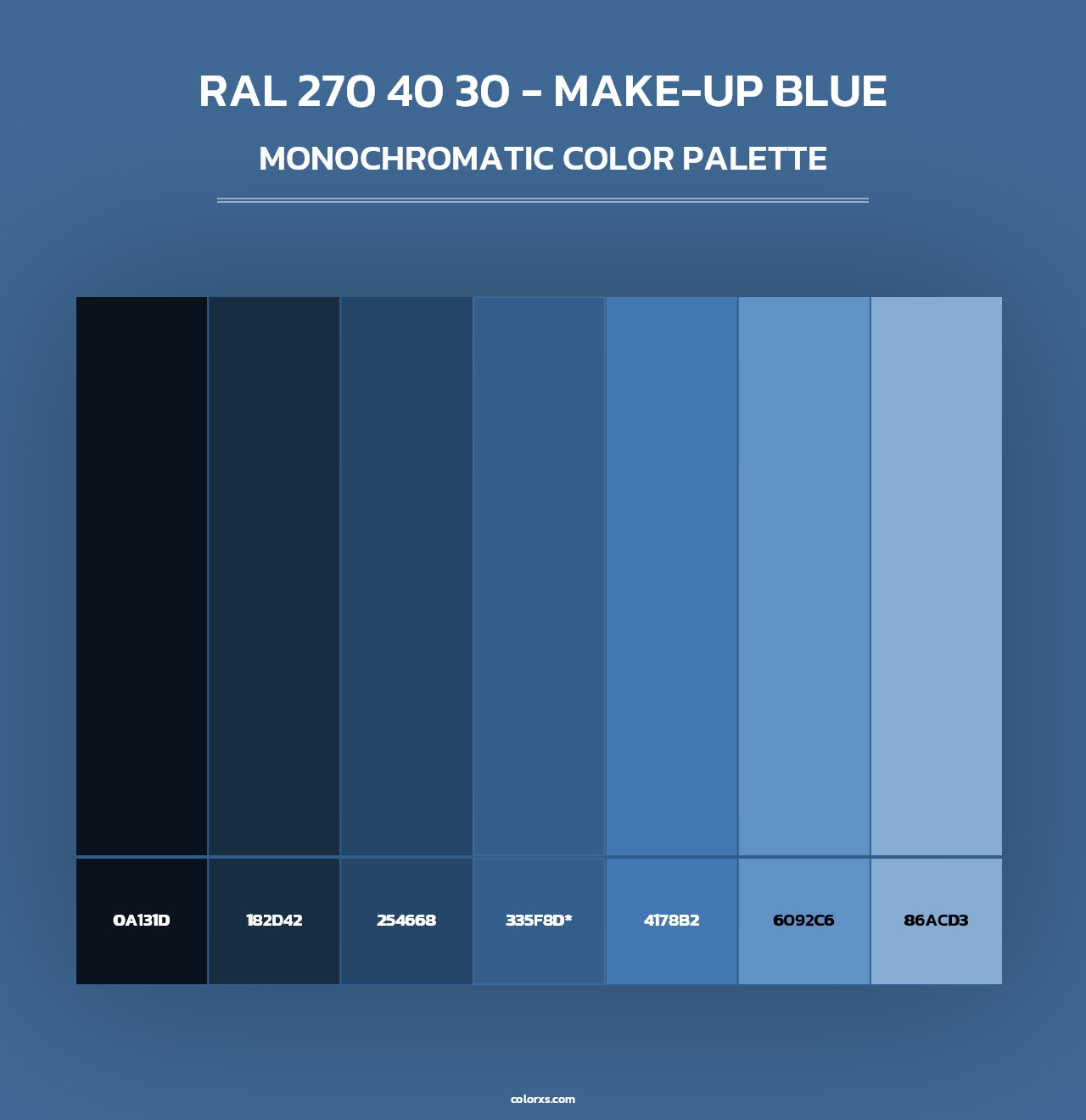RAL 270 40 30 - Make-Up Blue - Monochromatic Color Palette