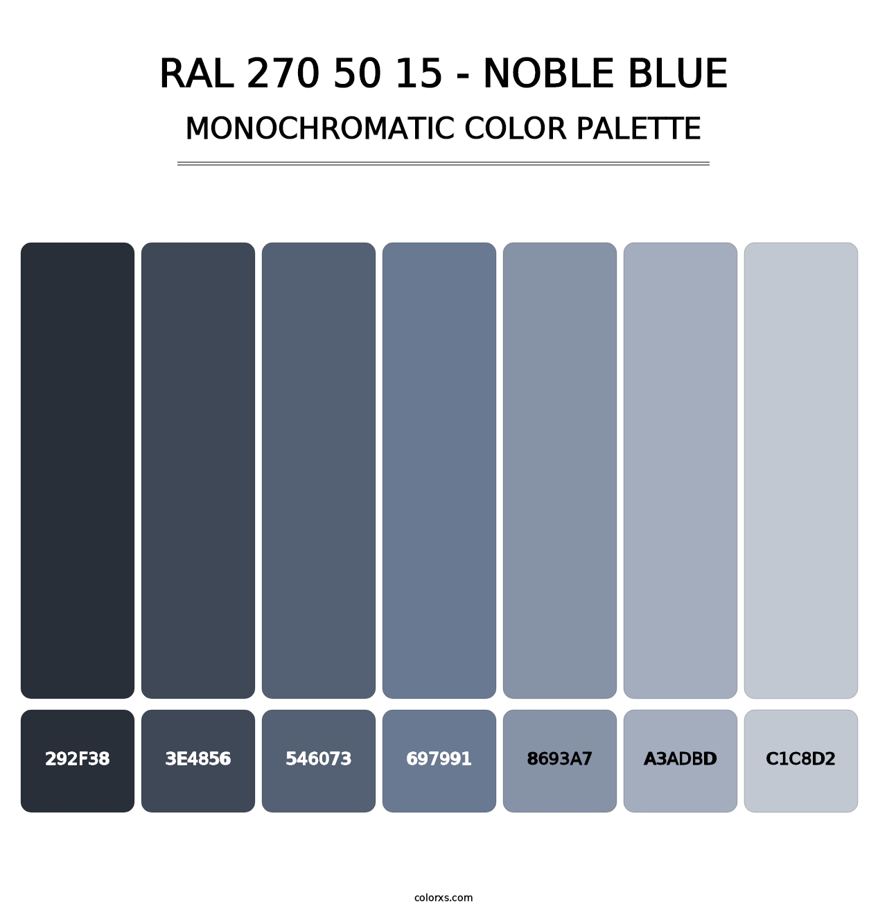 RAL 270 50 15 - Noble Blue - Monochromatic Color Palette