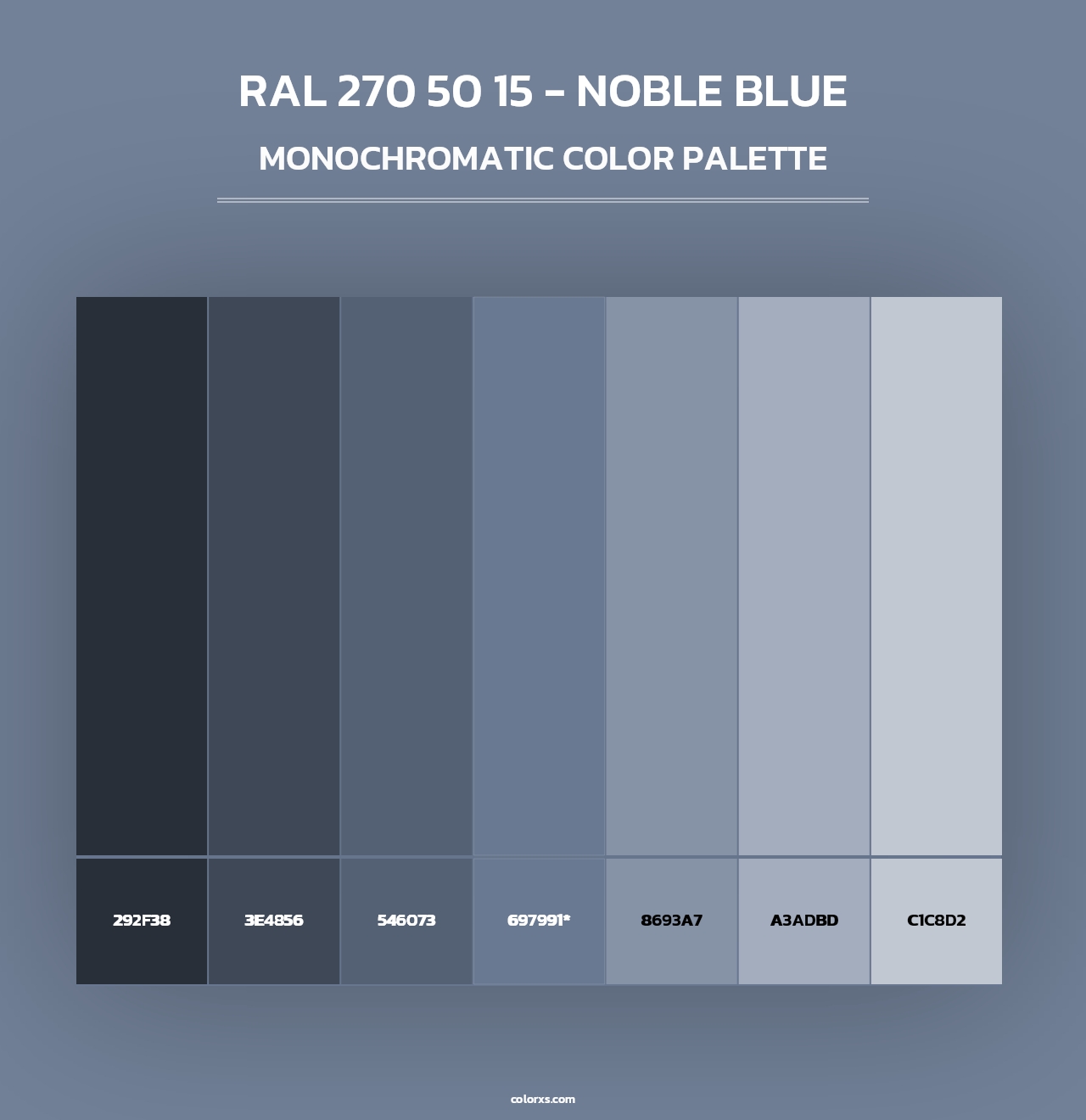 RAL 270 50 15 - Noble Blue - Monochromatic Color Palette