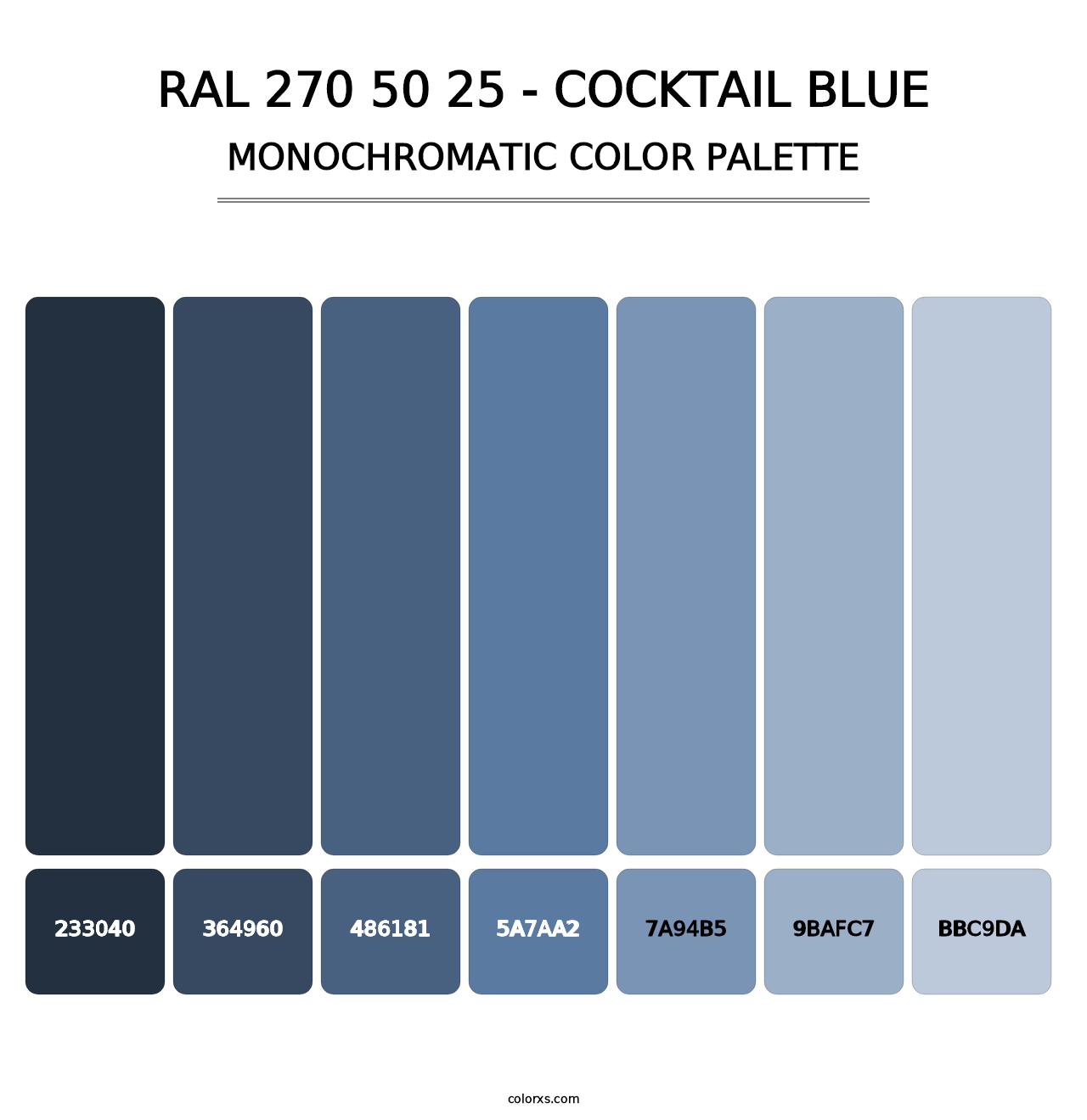 RAL 270 50 25 - Cocktail Blue - Monochromatic Color Palette