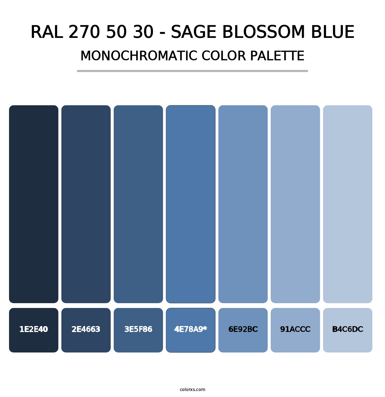 RAL 270 50 30 - Sage Blossom Blue - Monochromatic Color Palette