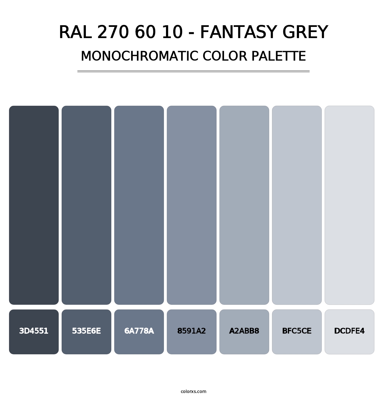RAL 270 60 10 - Fantasy Grey - Monochromatic Color Palette