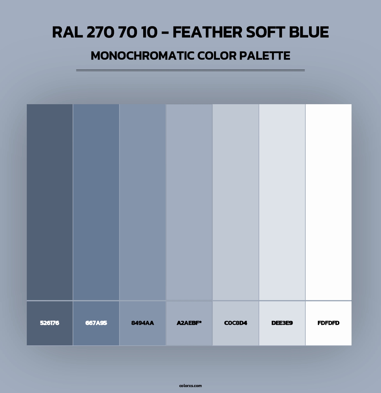 RAL 270 70 10 - Feather Soft Blue - Monochromatic Color Palette