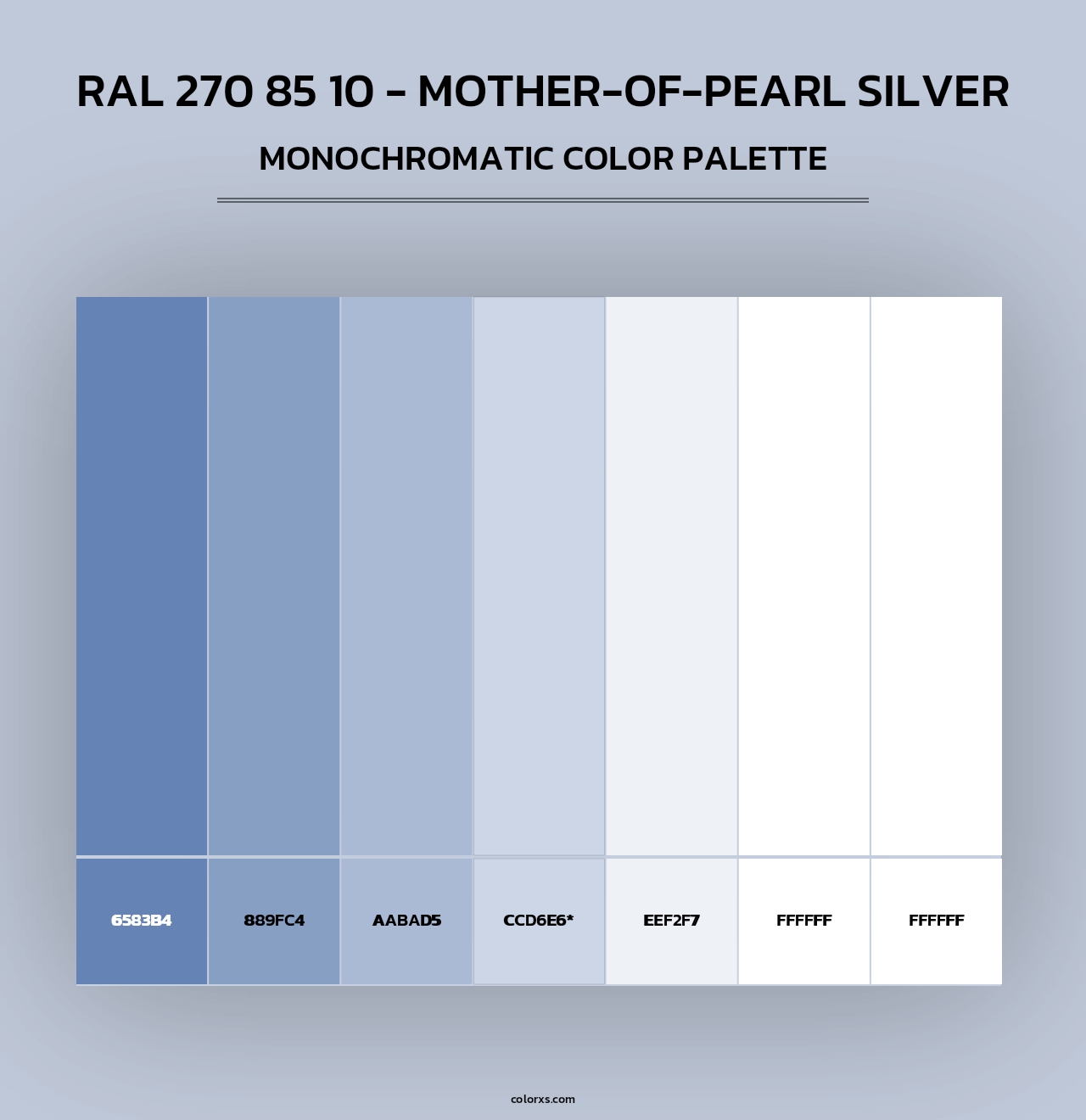 RAL 270 85 10 - Mother-Of-Pearl Silver - Monochromatic Color Palette