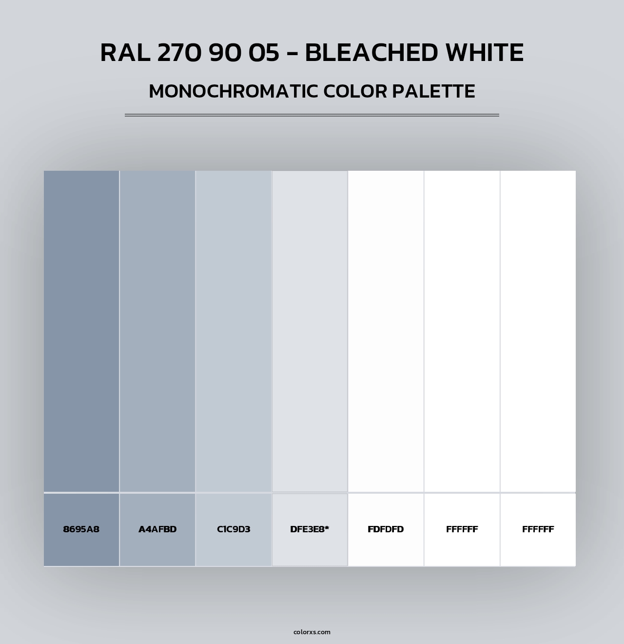 RAL 270 90 05 - Bleached White - Monochromatic Color Palette
