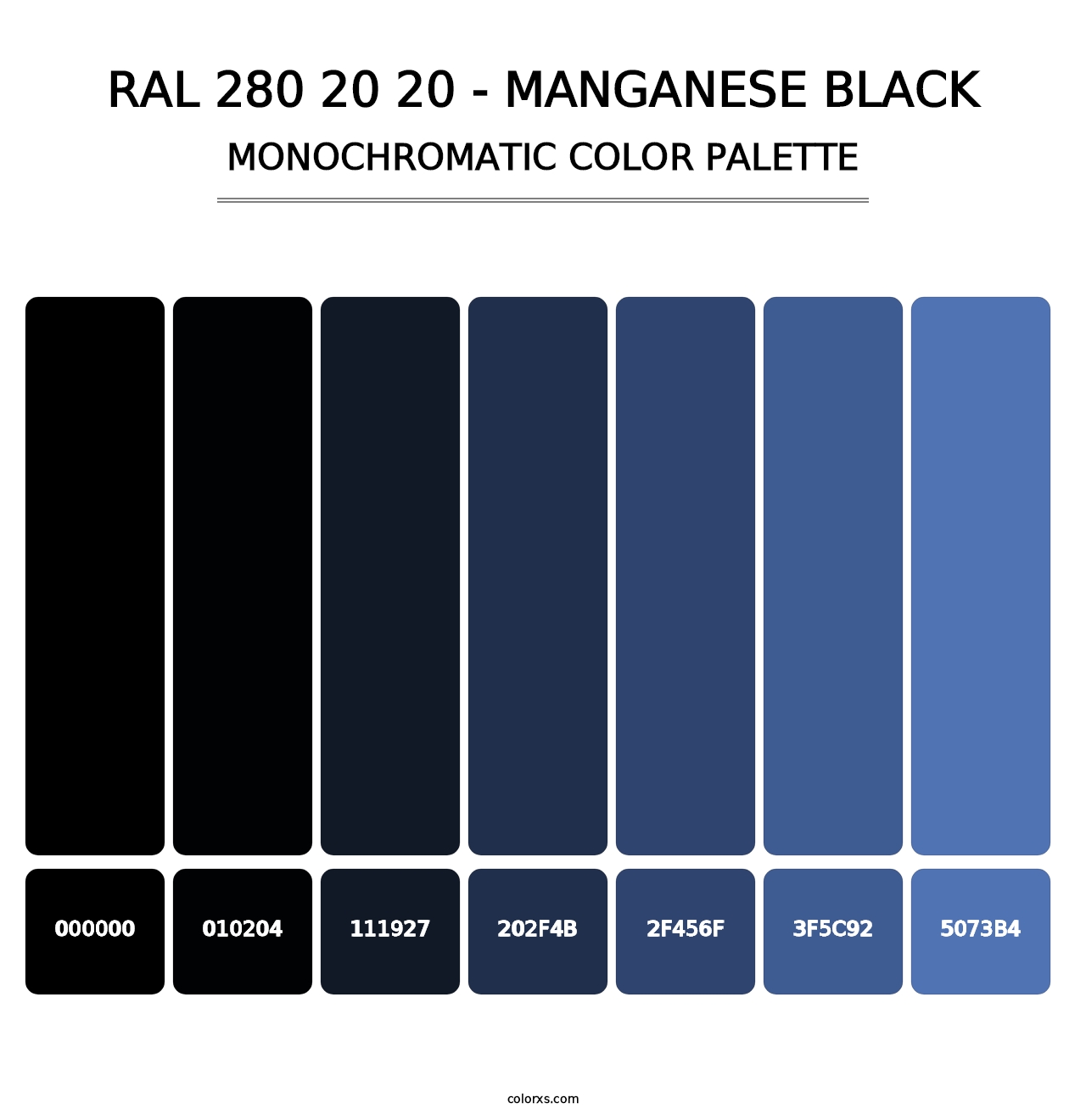 RAL 280 20 20 - Manganese Black - Monochromatic Color Palette