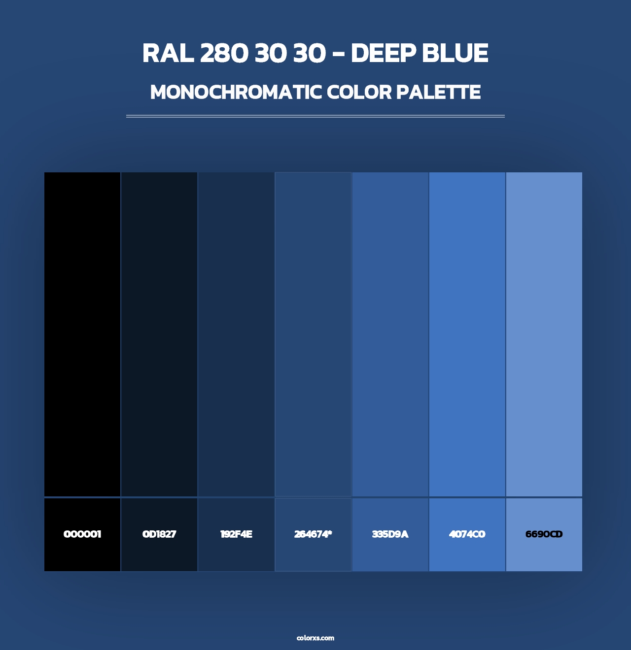 RAL 280 30 30 - Deep Blue - Monochromatic Color Palette