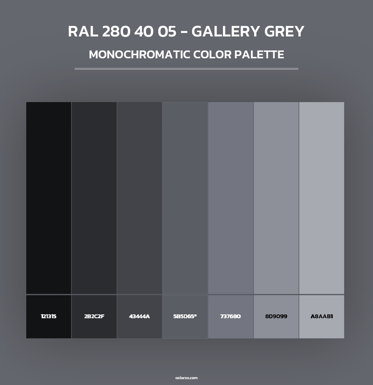 RAL 280 40 05 - Gallery Grey - Monochromatic Color Palette