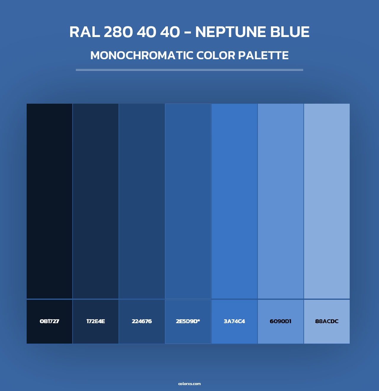 RAL 280 40 40 - Neptune Blue - Monochromatic Color Palette