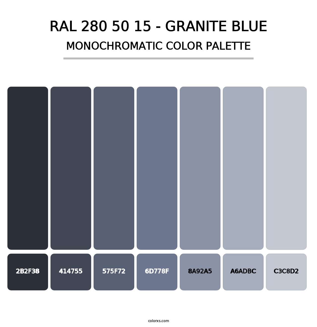 RAL 280 50 15 - Granite Blue - Monochromatic Color Palette