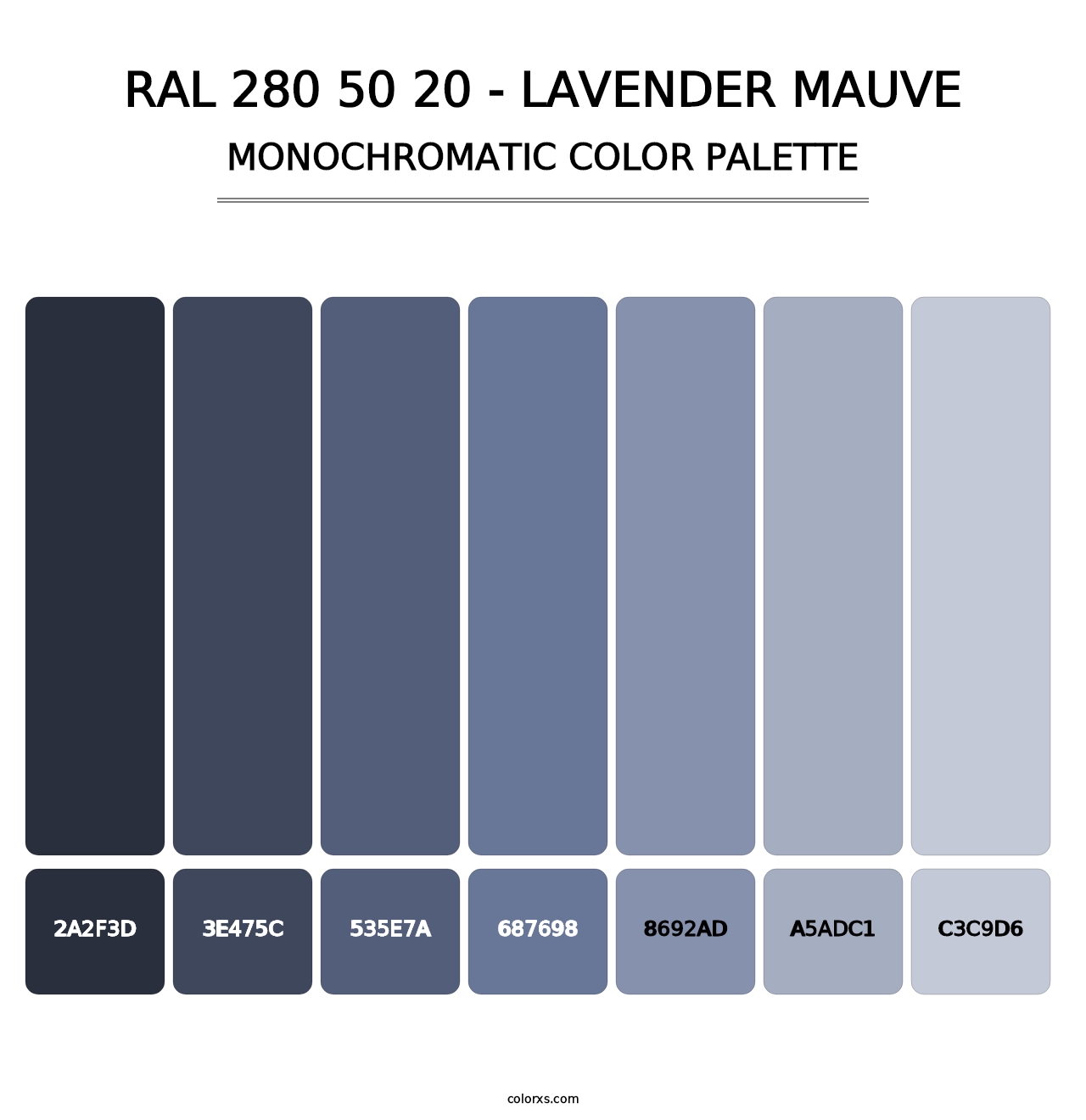 RAL 280 50 20 - Lavender Mauve - Monochromatic Color Palette