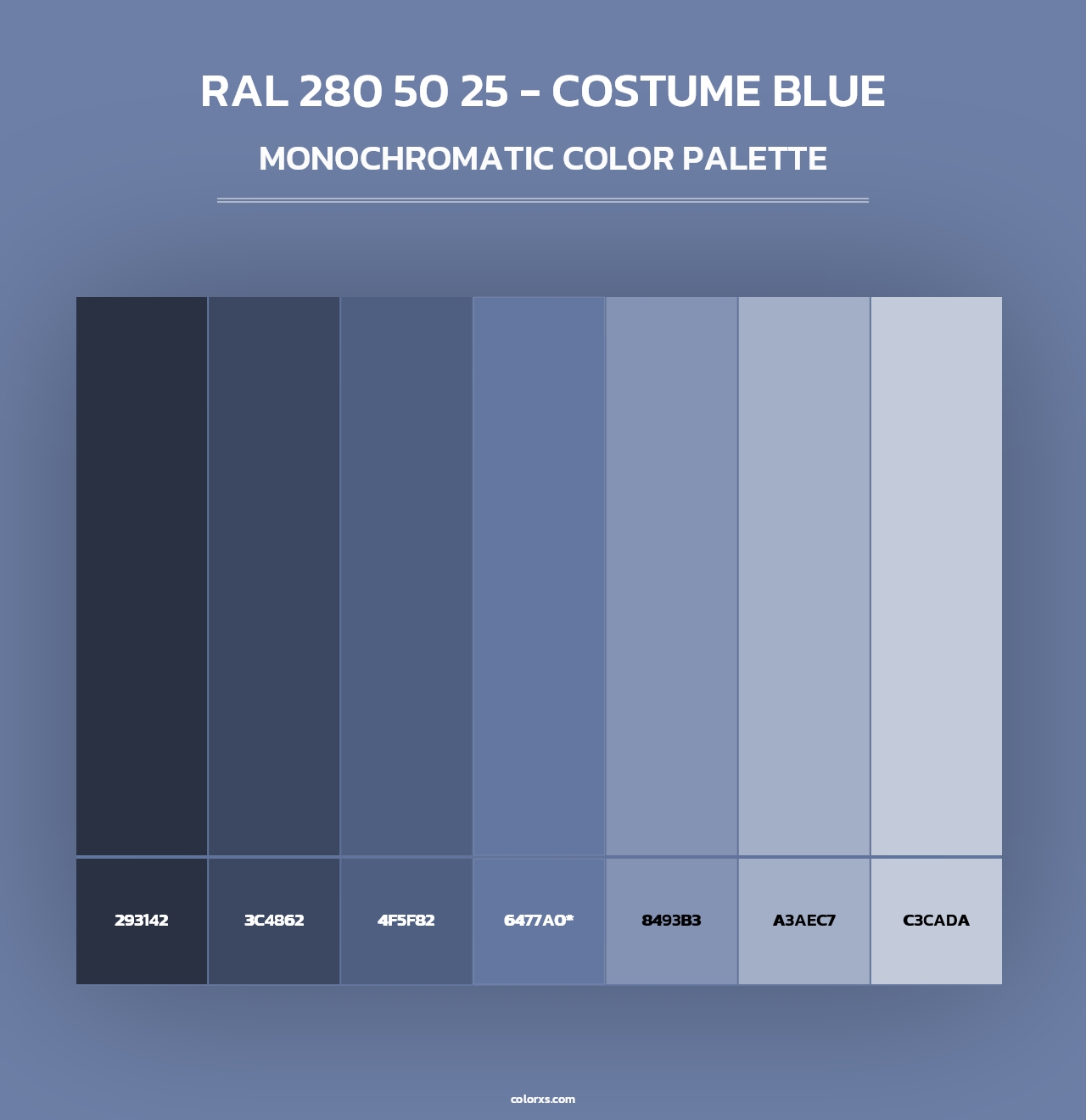RAL 280 50 25 - Costume Blue - Monochromatic Color Palette