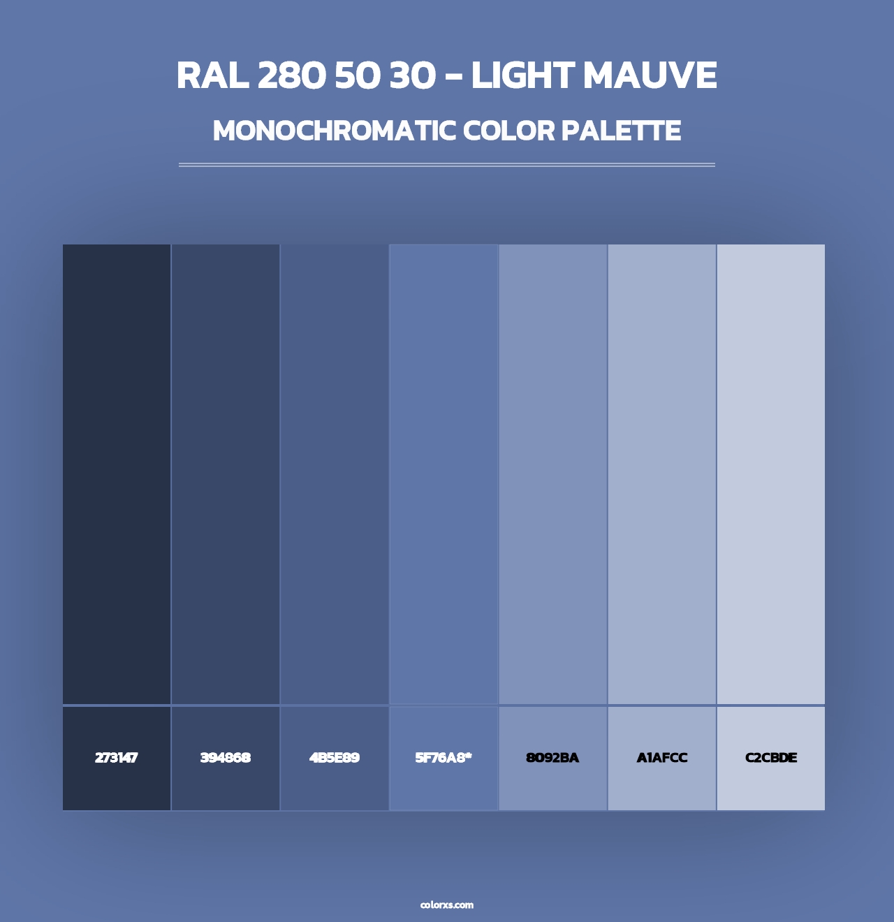 RAL 280 50 30 - Light Mauve - Monochromatic Color Palette