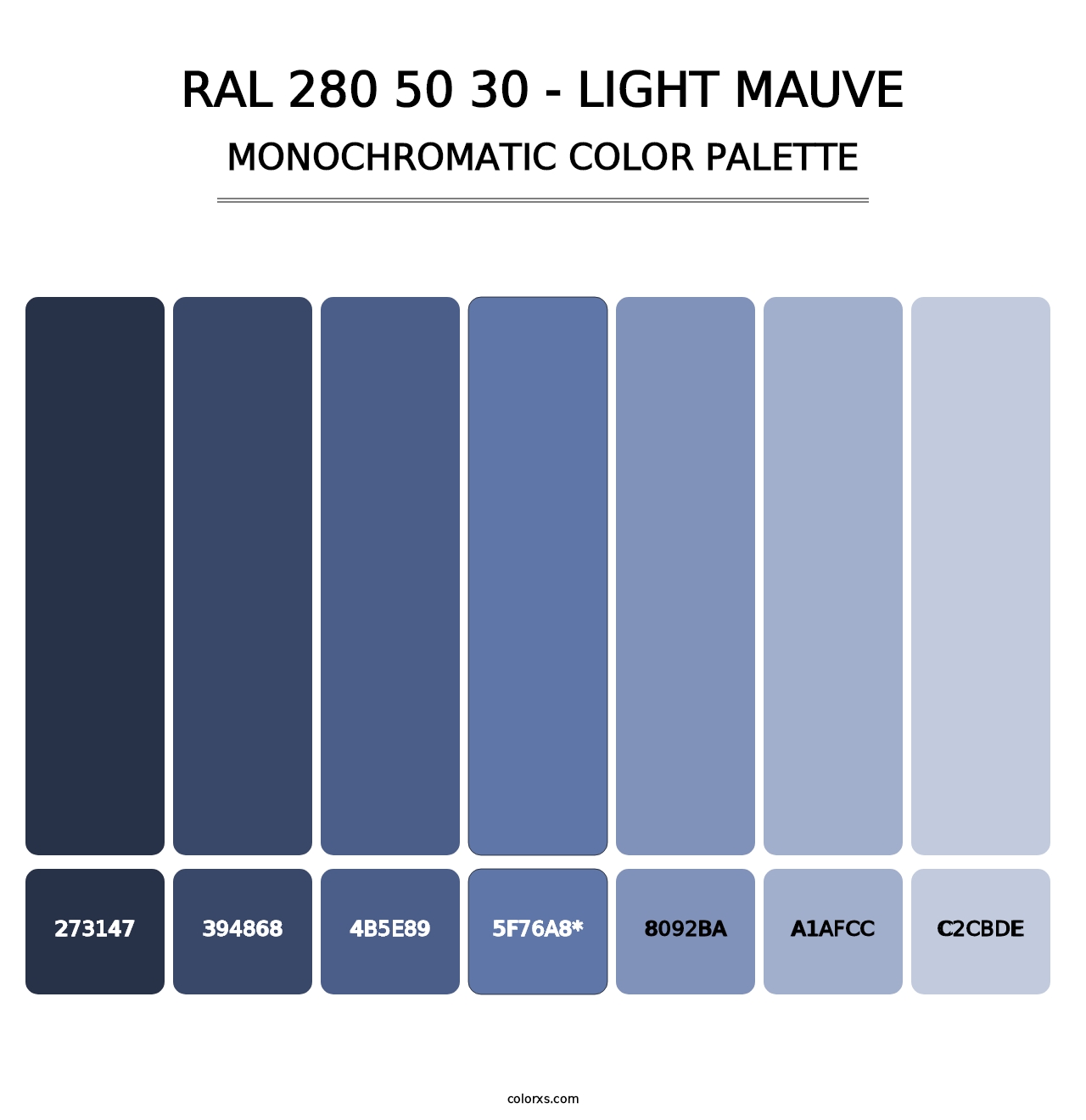 RAL 280 50 30 - Light Mauve - Monochromatic Color Palette