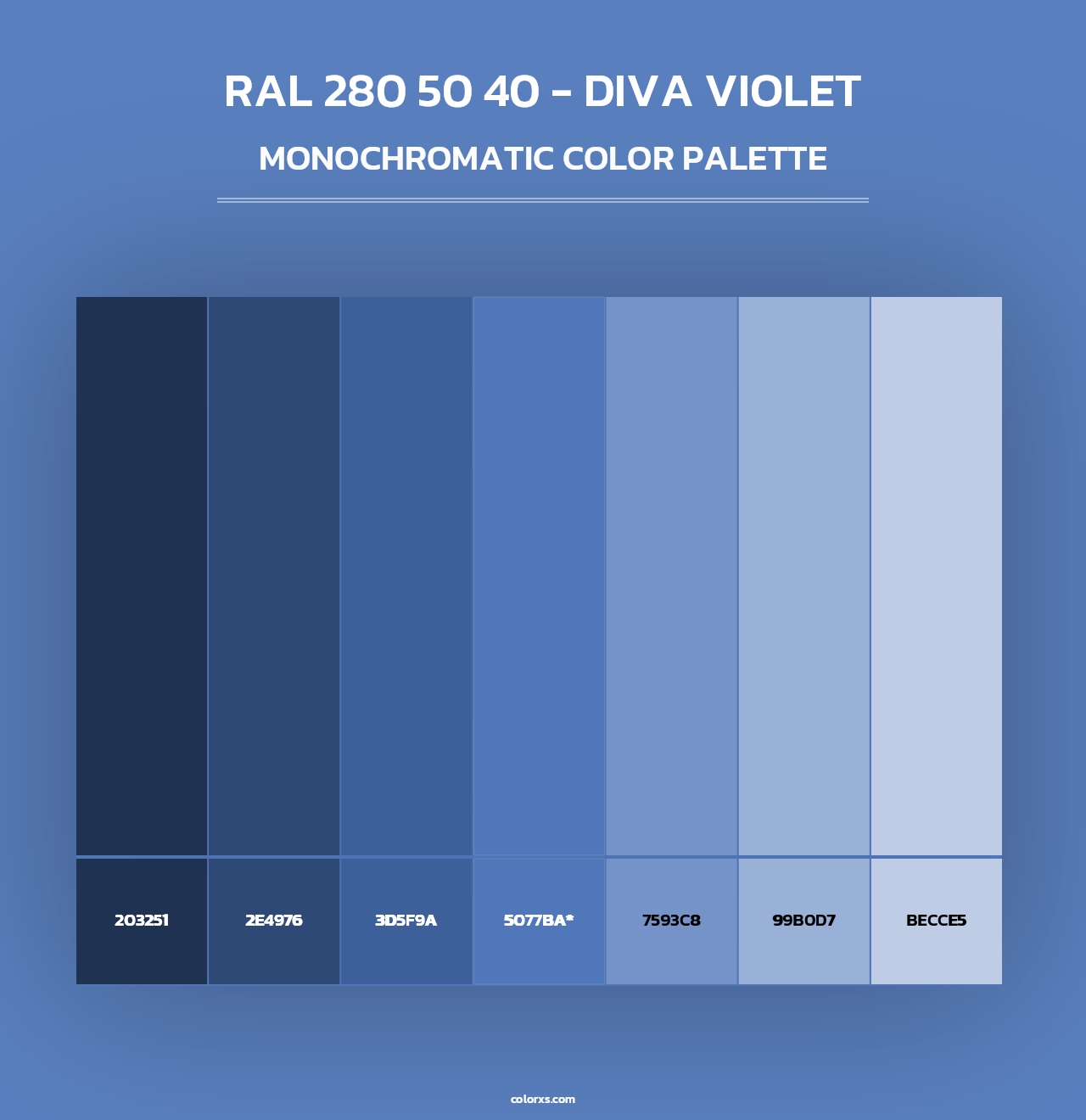 RAL 280 50 40 - Diva Violet - Monochromatic Color Palette
