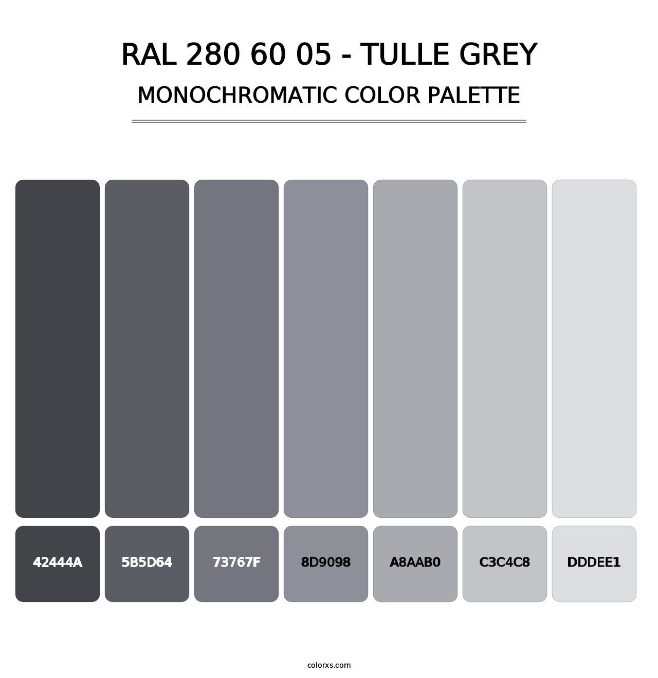 RAL 280 60 05 - Tulle Grey - Monochromatic Color Palette