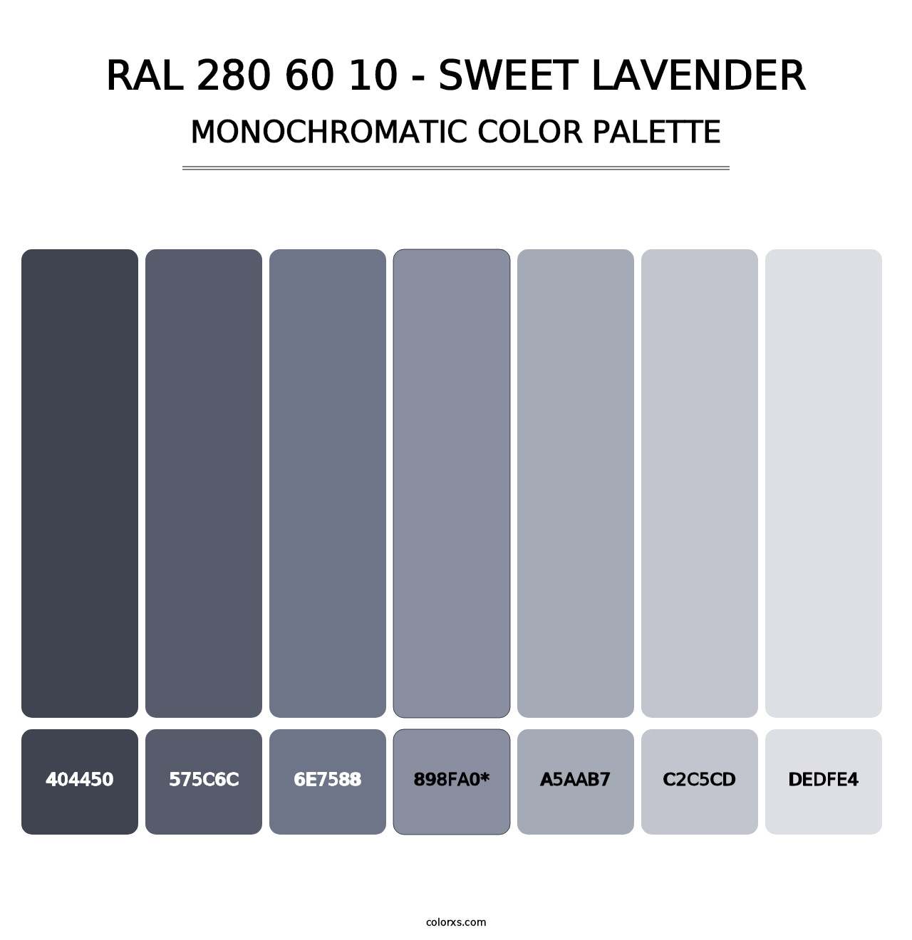 RAL 280 60 10 - Sweet Lavender - Monochromatic Color Palette