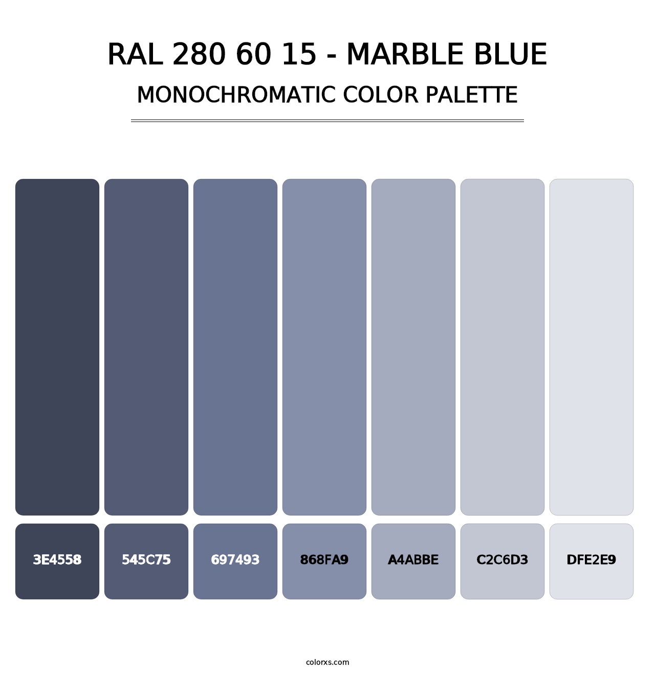 RAL 280 60 15 - Marble Blue - Monochromatic Color Palette