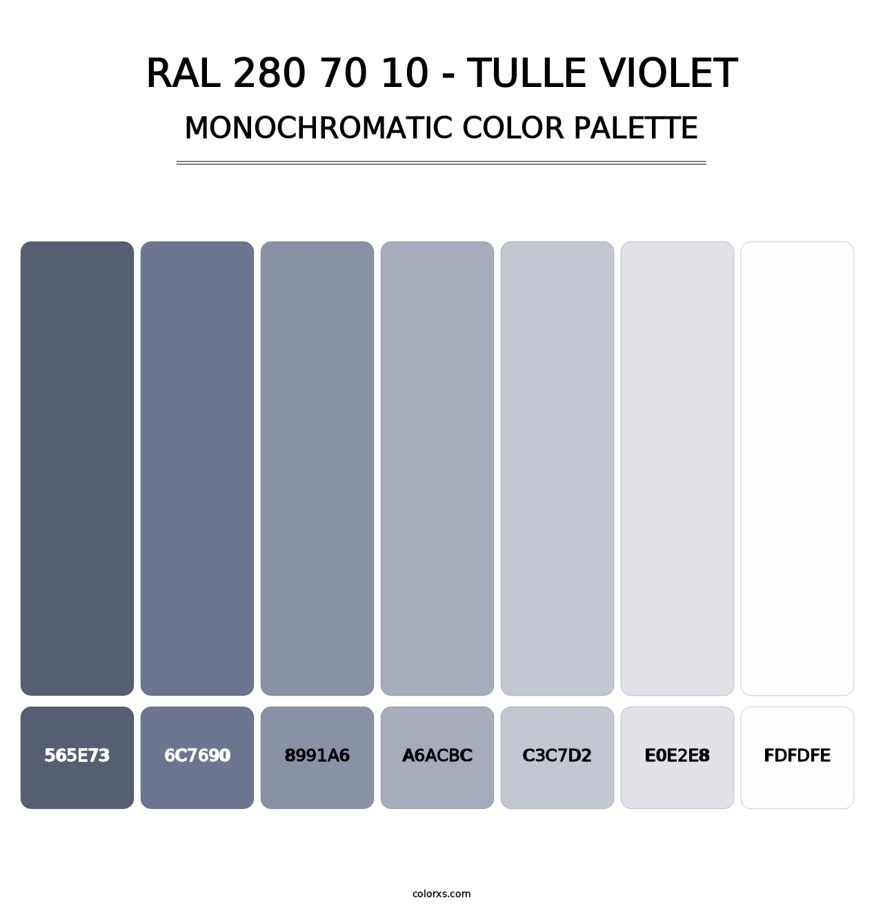 RAL 280 70 10 - Tulle Violet - Monochromatic Color Palette