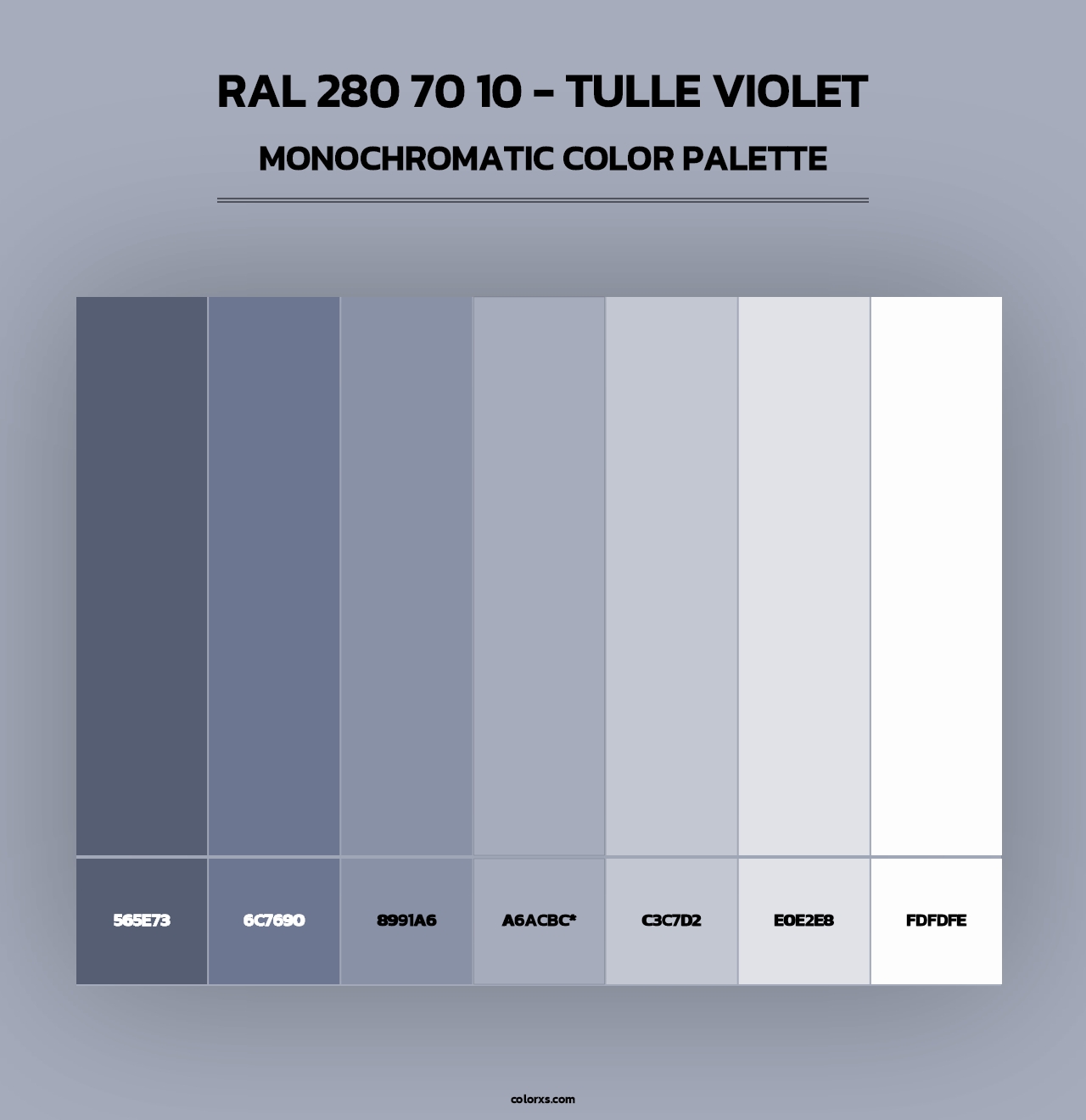 RAL 280 70 10 - Tulle Violet - Monochromatic Color Palette