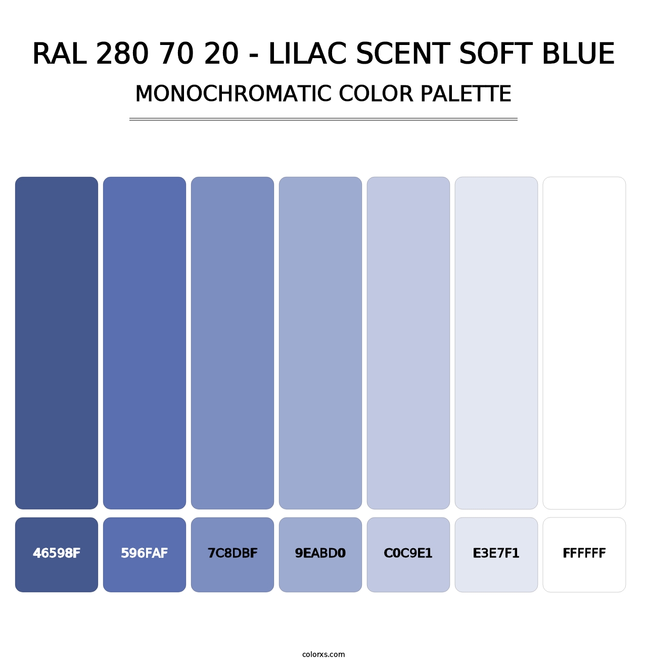 RAL 280 70 20 - Lilac Scent Soft Blue - Monochromatic Color Palette