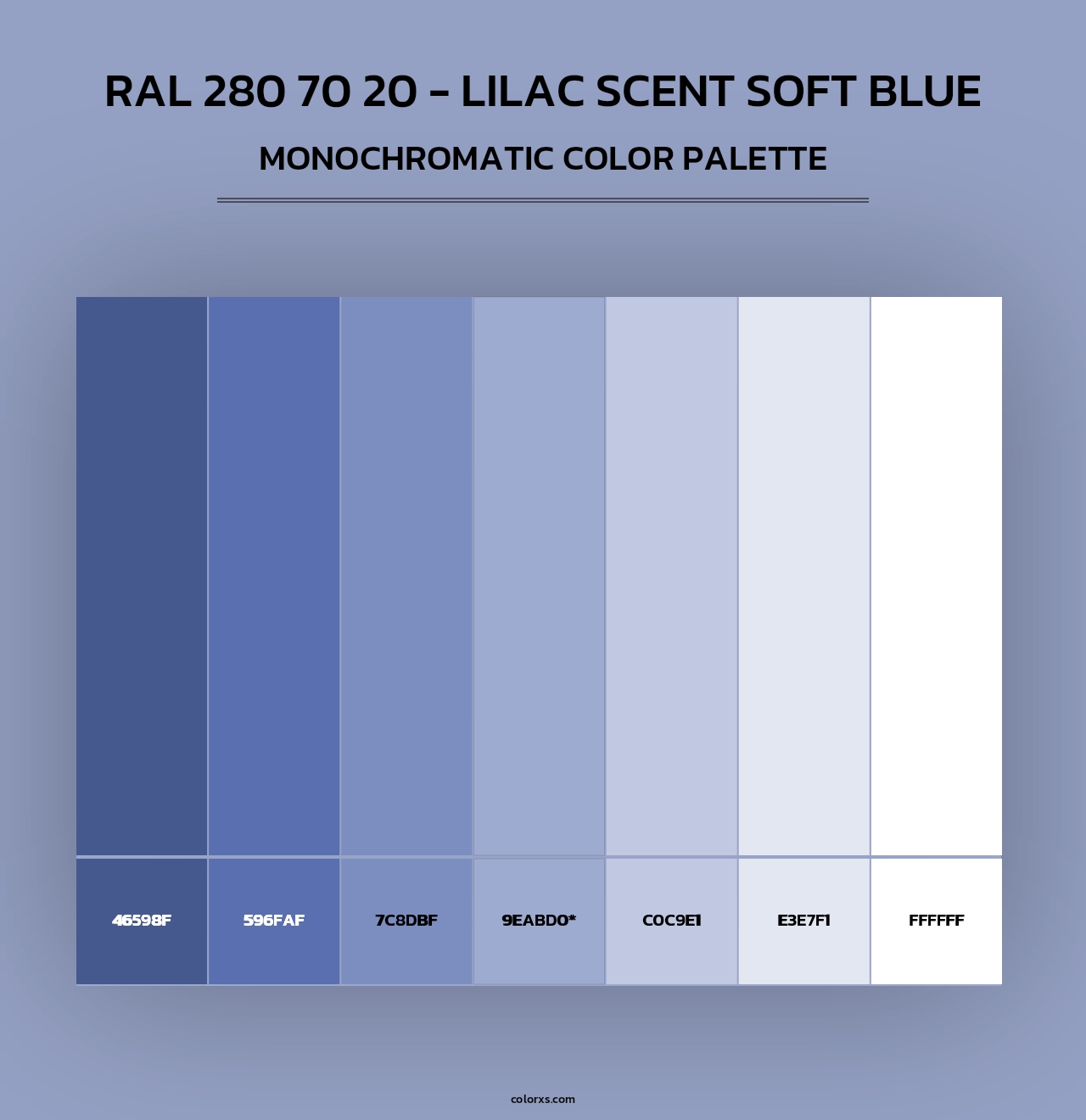 RAL 280 70 20 - Lilac Scent Soft Blue - Monochromatic Color Palette