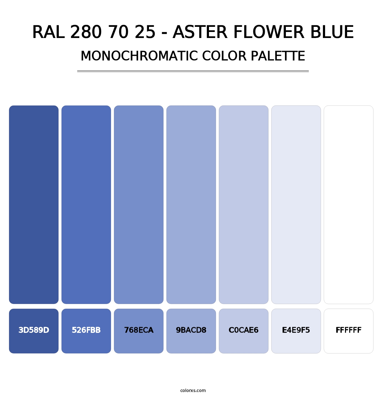 RAL 280 70 25 - Aster Flower Blue - Monochromatic Color Palette