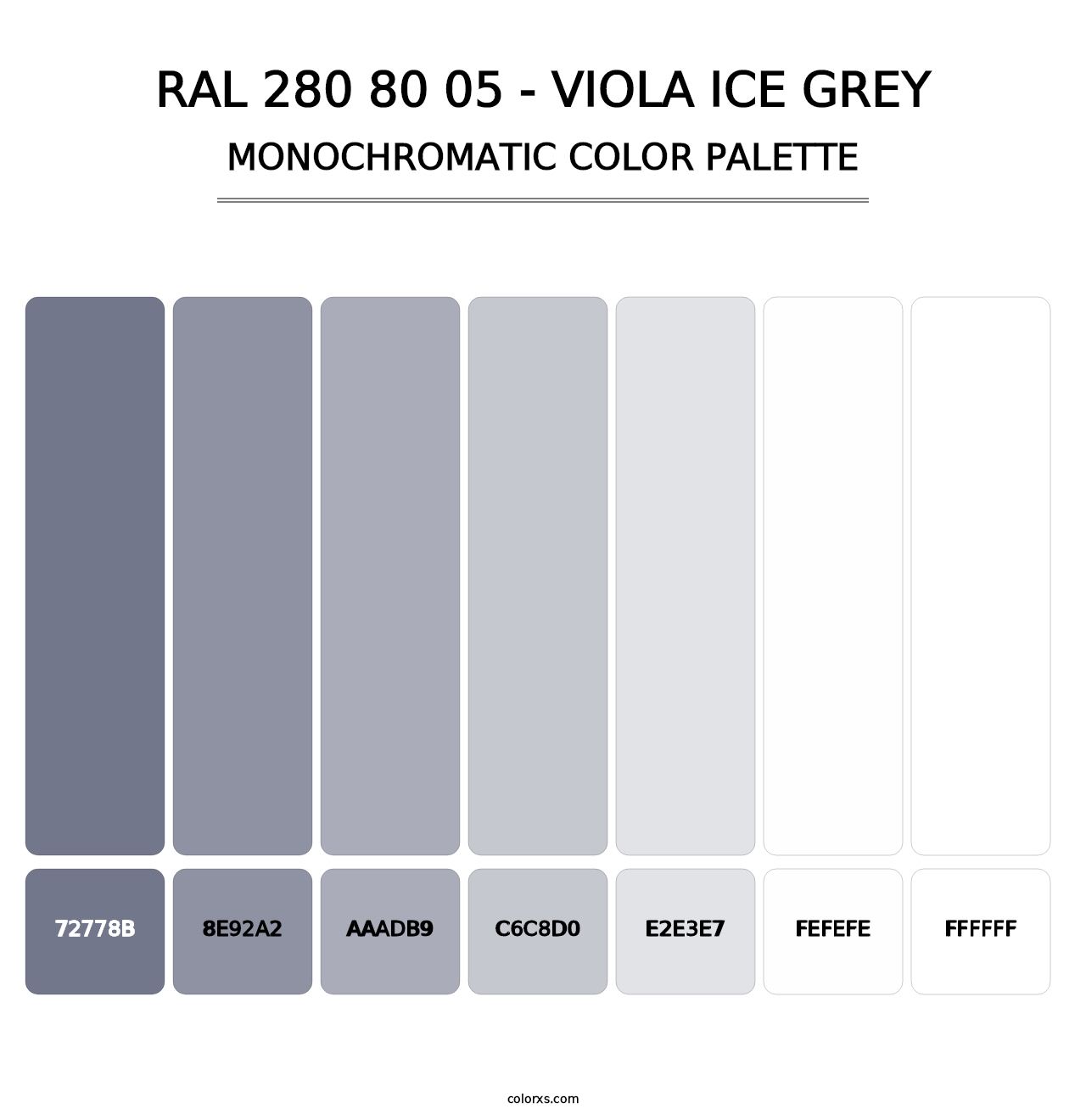 RAL 280 80 05 - Viola Ice Grey - Monochromatic Color Palette