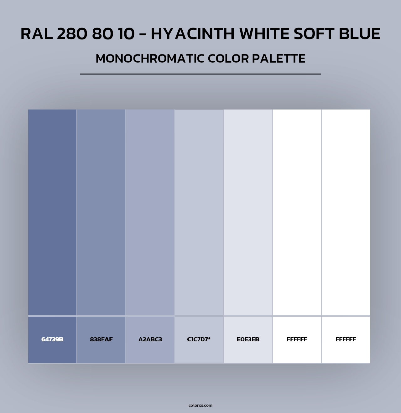 RAL 280 80 10 - Hyacinth White Soft Blue - Monochromatic Color Palette