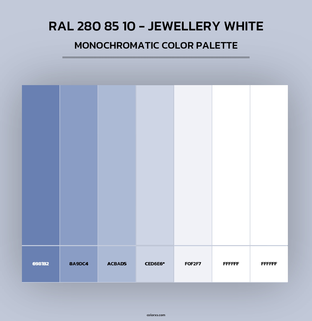 RAL 280 85 10 - Jewellery White - Monochromatic Color Palette