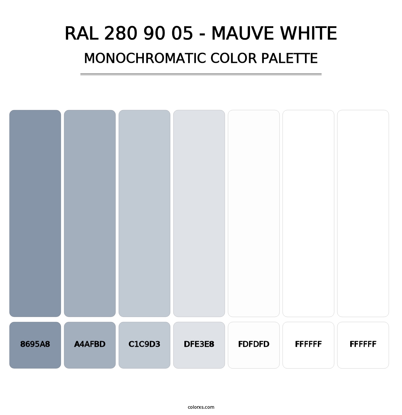 RAL 280 90 05 - Mauve White - Monochromatic Color Palette
