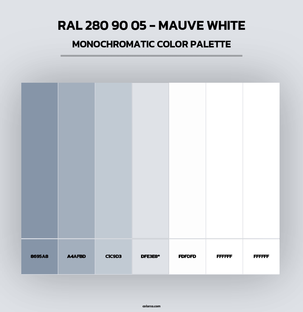 RAL 280 90 05 - Mauve White - Monochromatic Color Palette