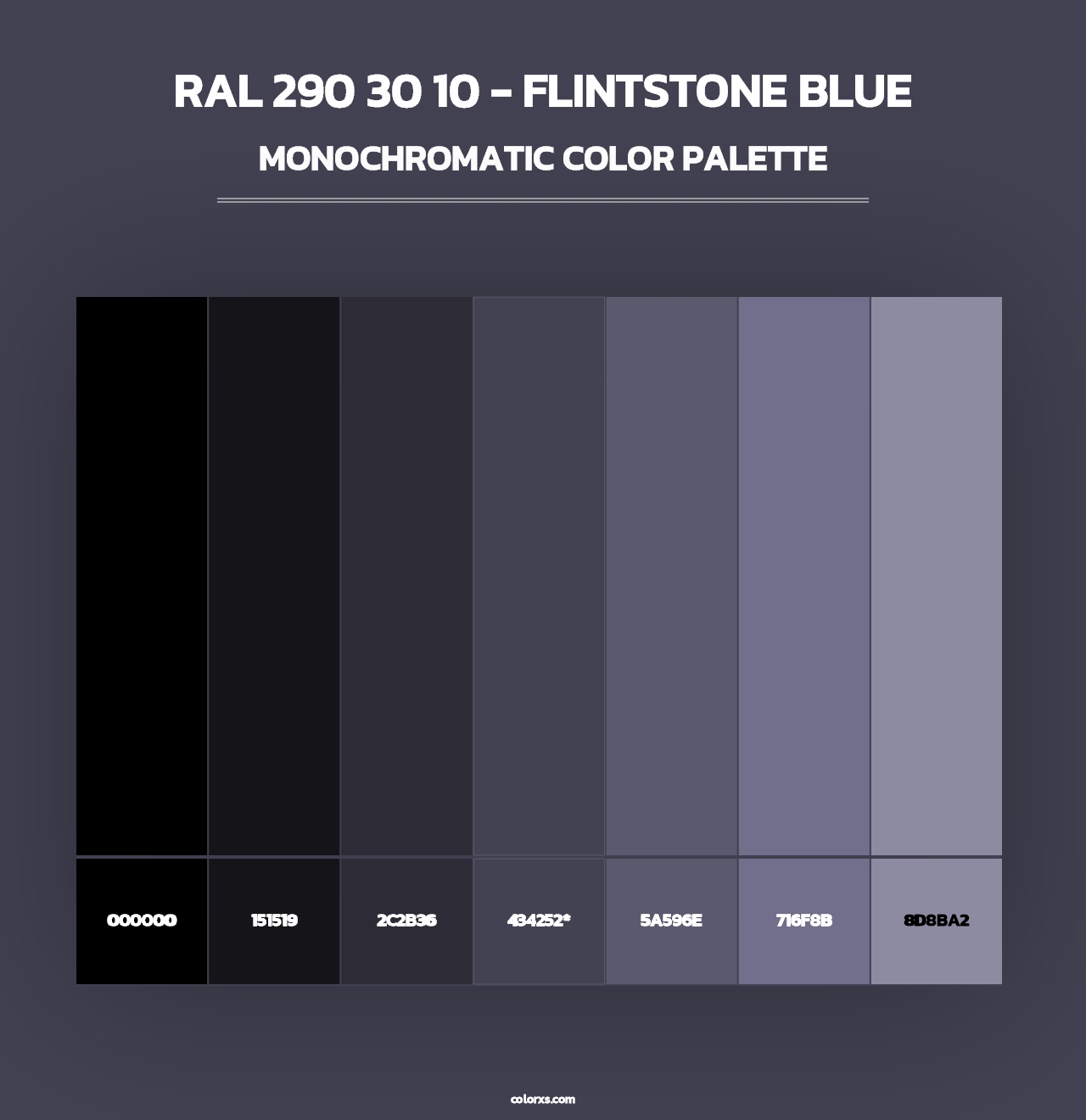 RAL 290 30 10 - Flintstone Blue - Monochromatic Color Palette