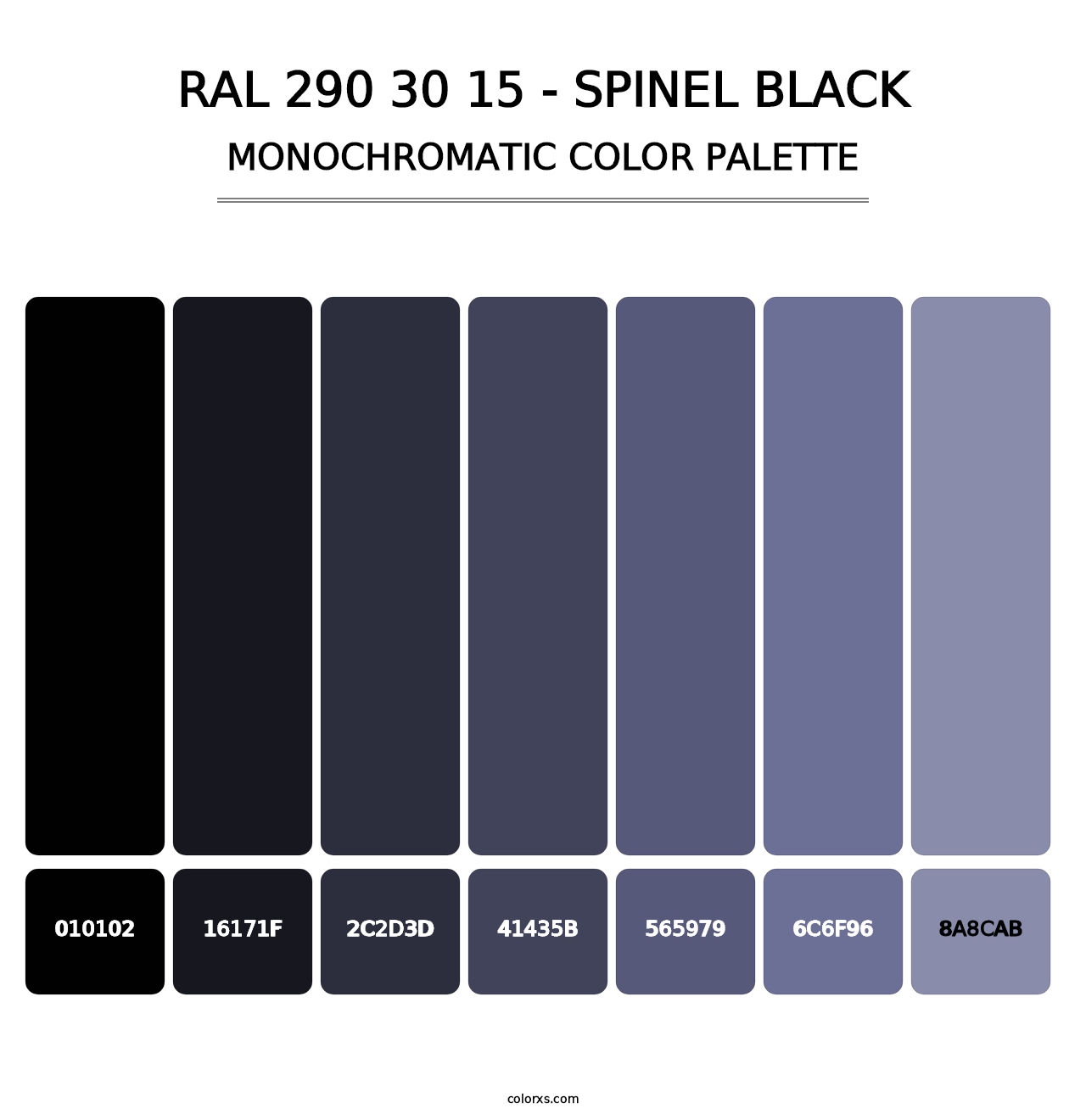 RAL 290 30 15 - Spinel Black - Monochromatic Color Palette