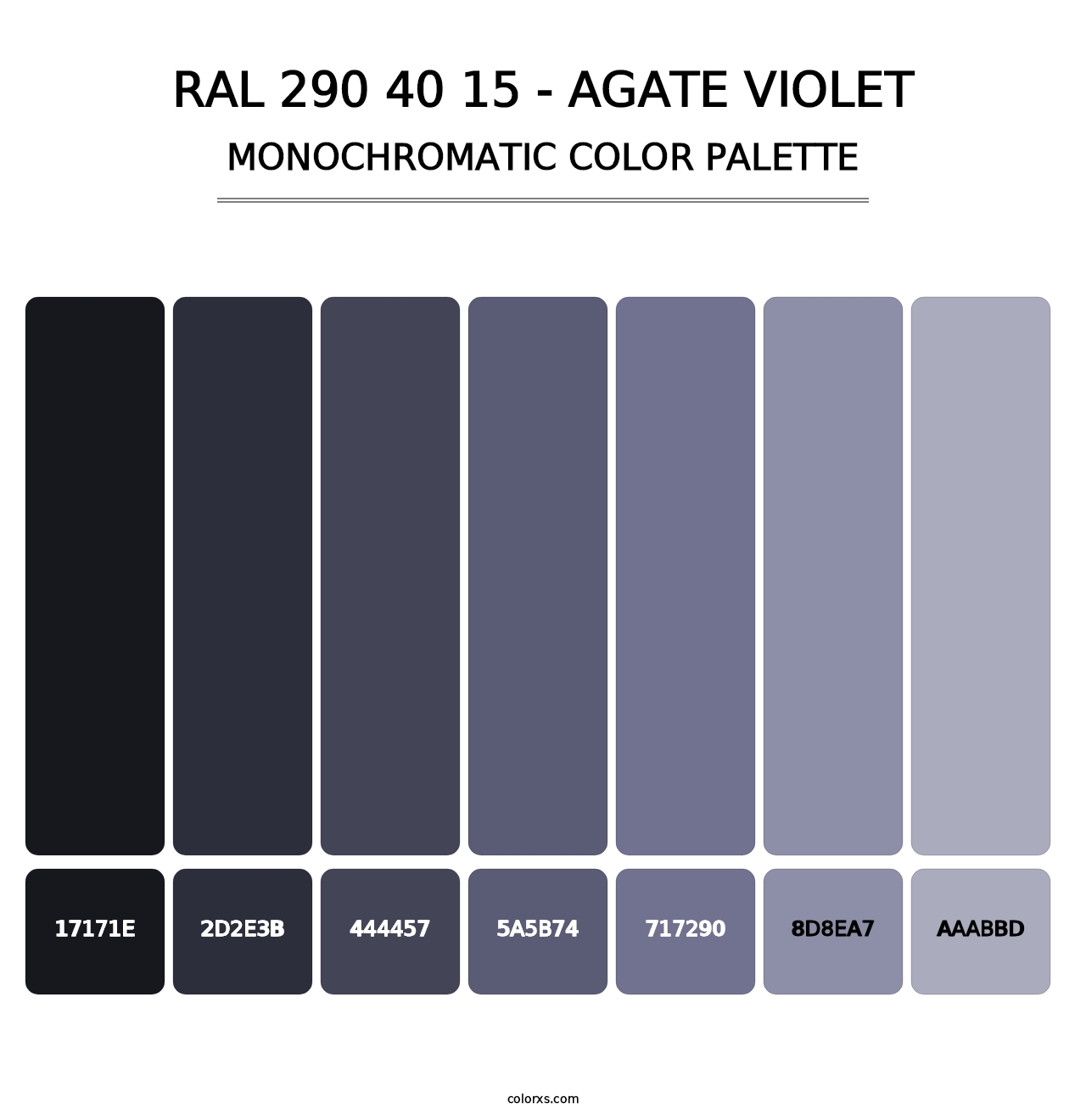 RAL 290 40 15 - Agate Violet - Monochromatic Color Palette